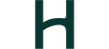 Dark green 'H' logo on a white background