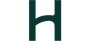 Dark green 'H' logo on a white background