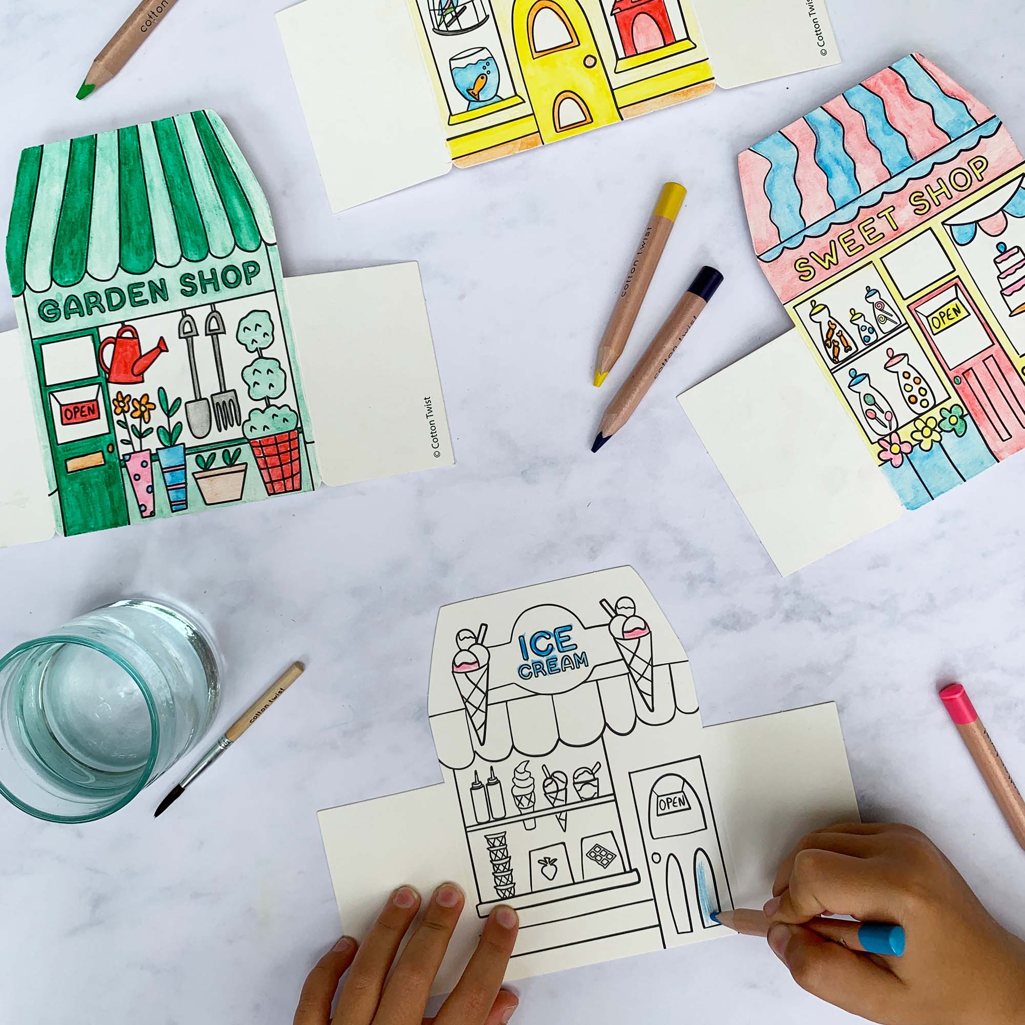 Colour Your Own High Street Kit With Watercolour Pencils - Haliburtons & Co.
