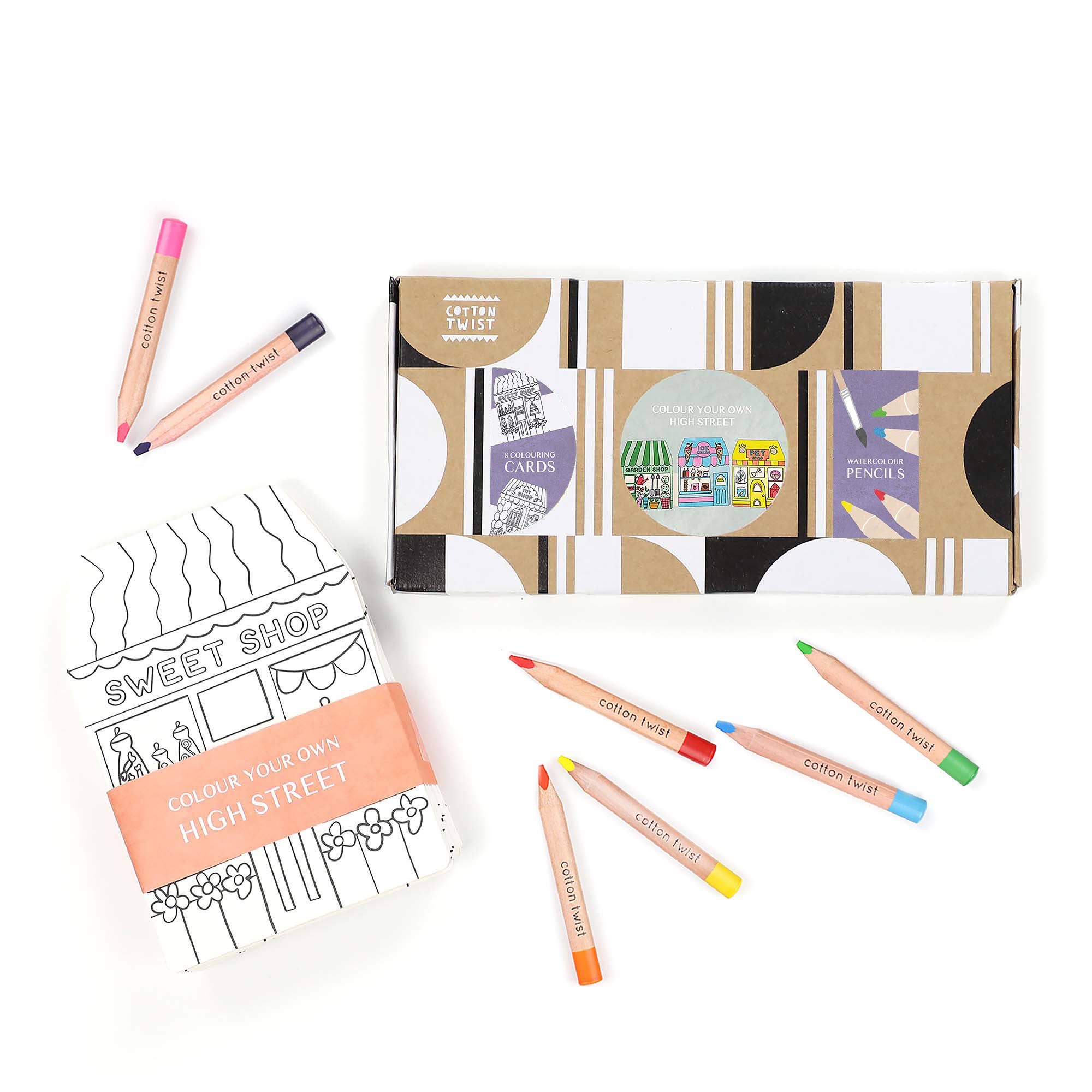 Colour Your Own High Street Kit With Watercolour Pencils - Haliburtons & Co.