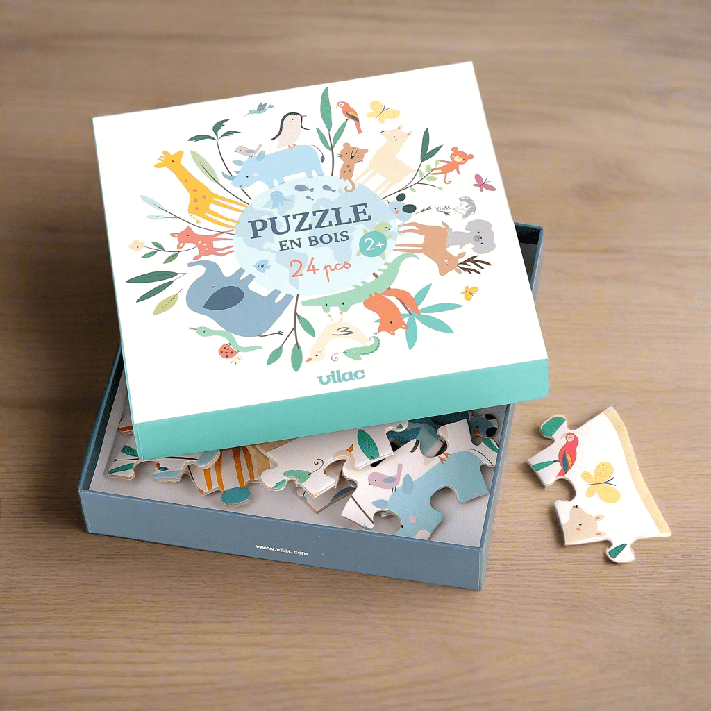 Sarah Betz The World 24 Pc Puzzle by Vilac - Haliburtons & Co.