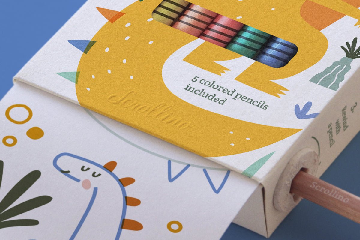 Scrollino Activity Book: Dino Colouring - Haliburtons & Co.