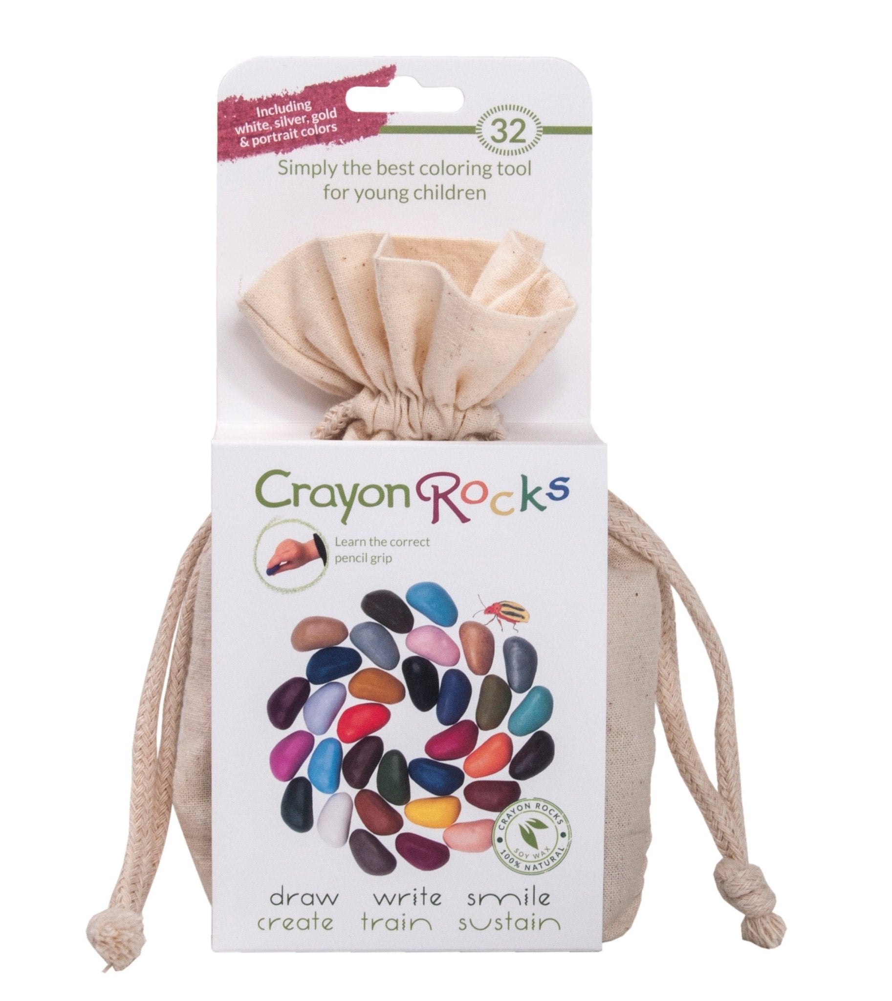 32pc Crayon Rocks Set in Muslin Bag - Haliburtons & Co.