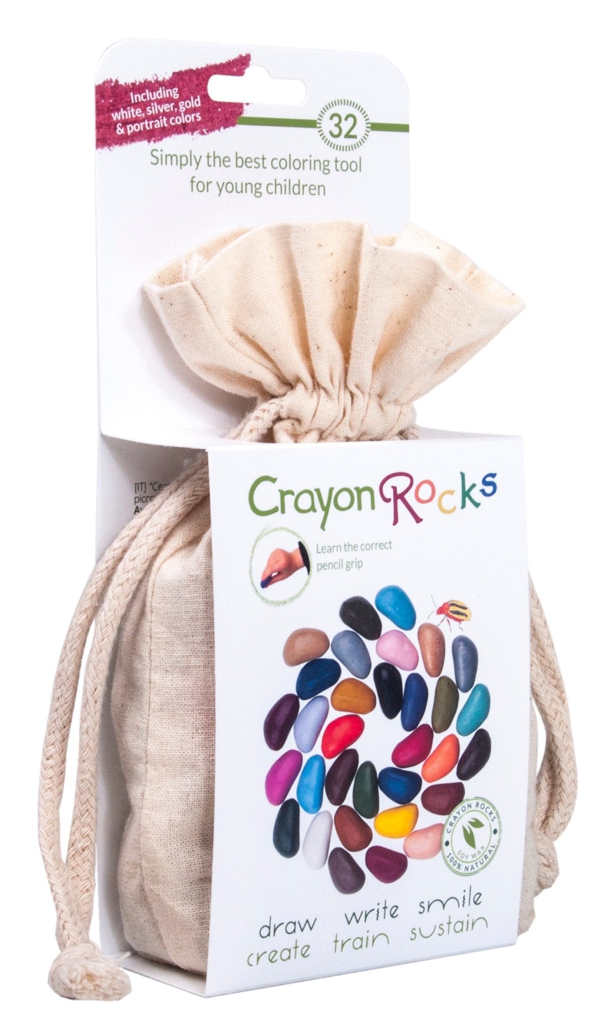 32pc Crayon Rocks Set in Muslin Bag - Haliburtons & Co.