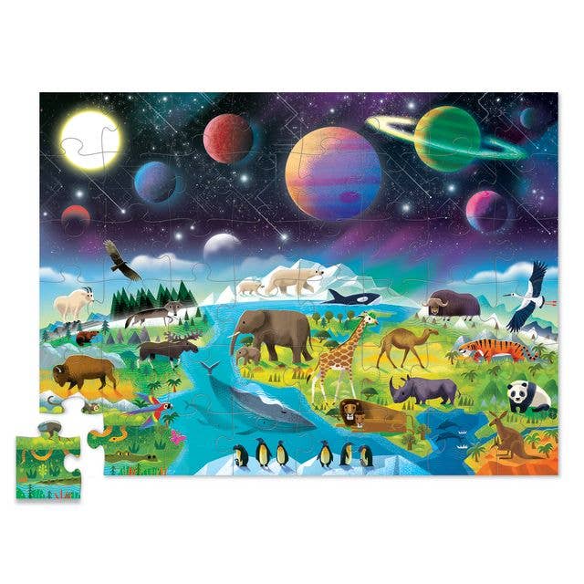48 - Piece Puzzle Above & Below: Earth & Space – Crocodile Creek - Haliburtons & Co.