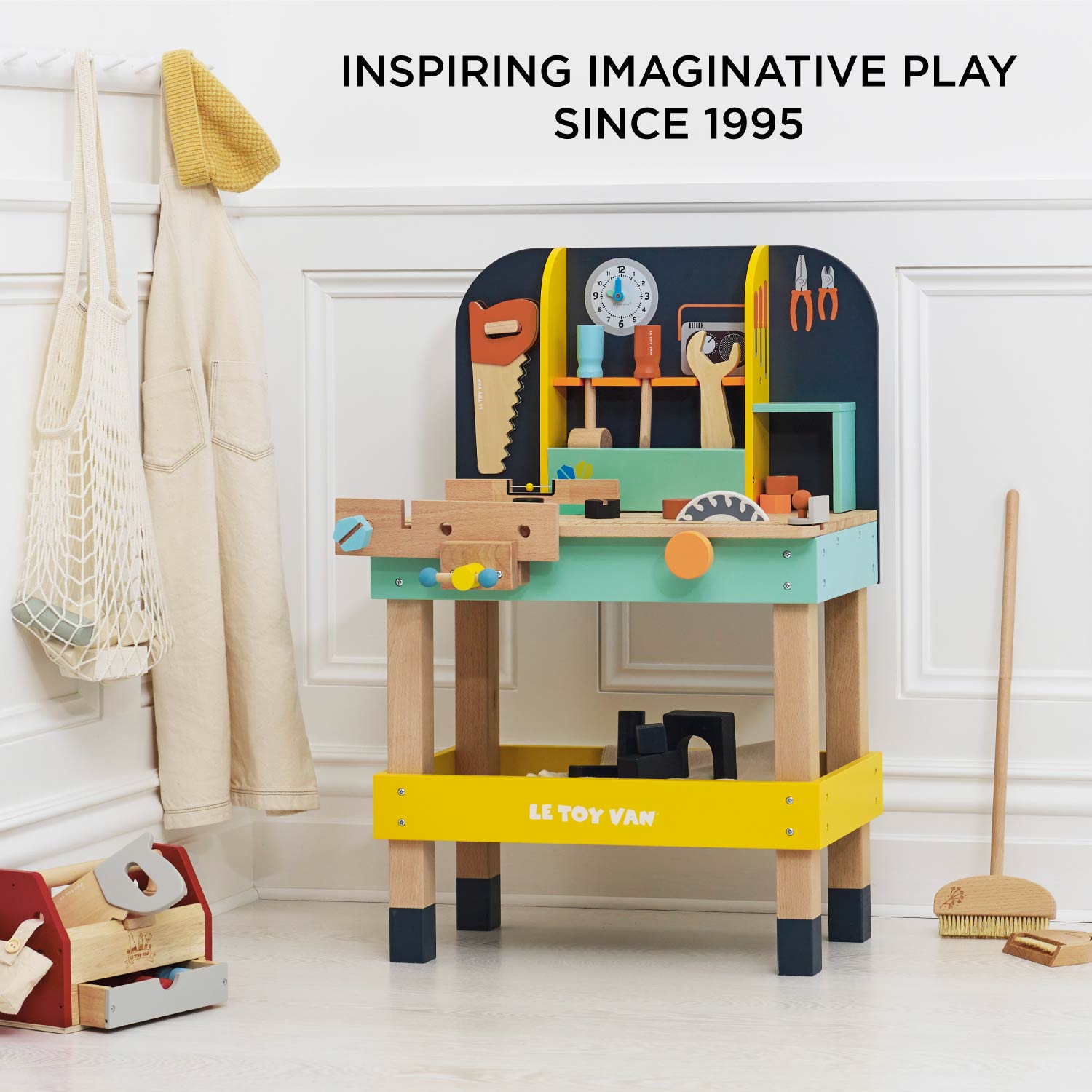 Children's playworkshop with tools and accessories, featuring Le Toy Van branding.
