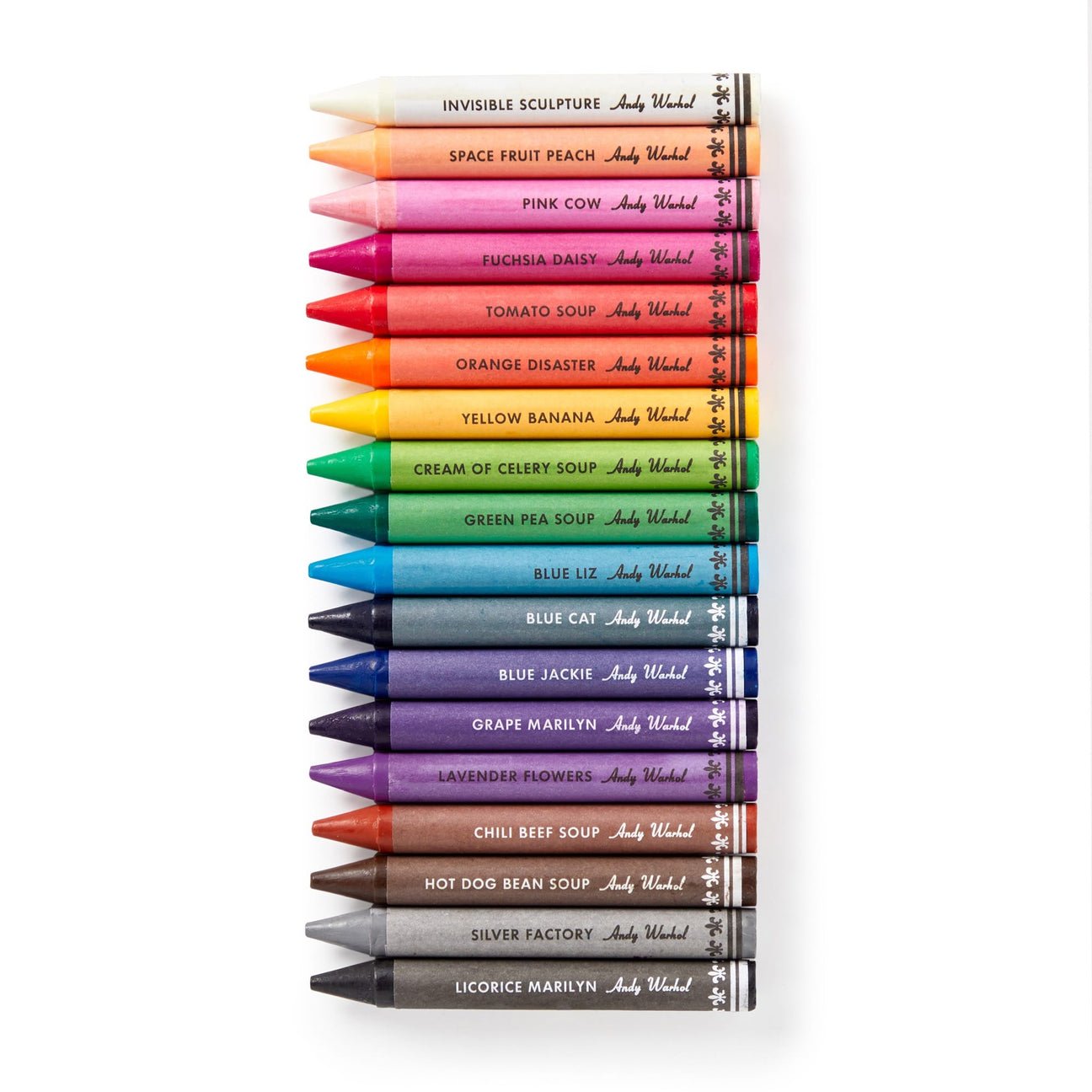 Andy Warhol Soup Can Crayons + Sharpener - Haliburtons & Co.