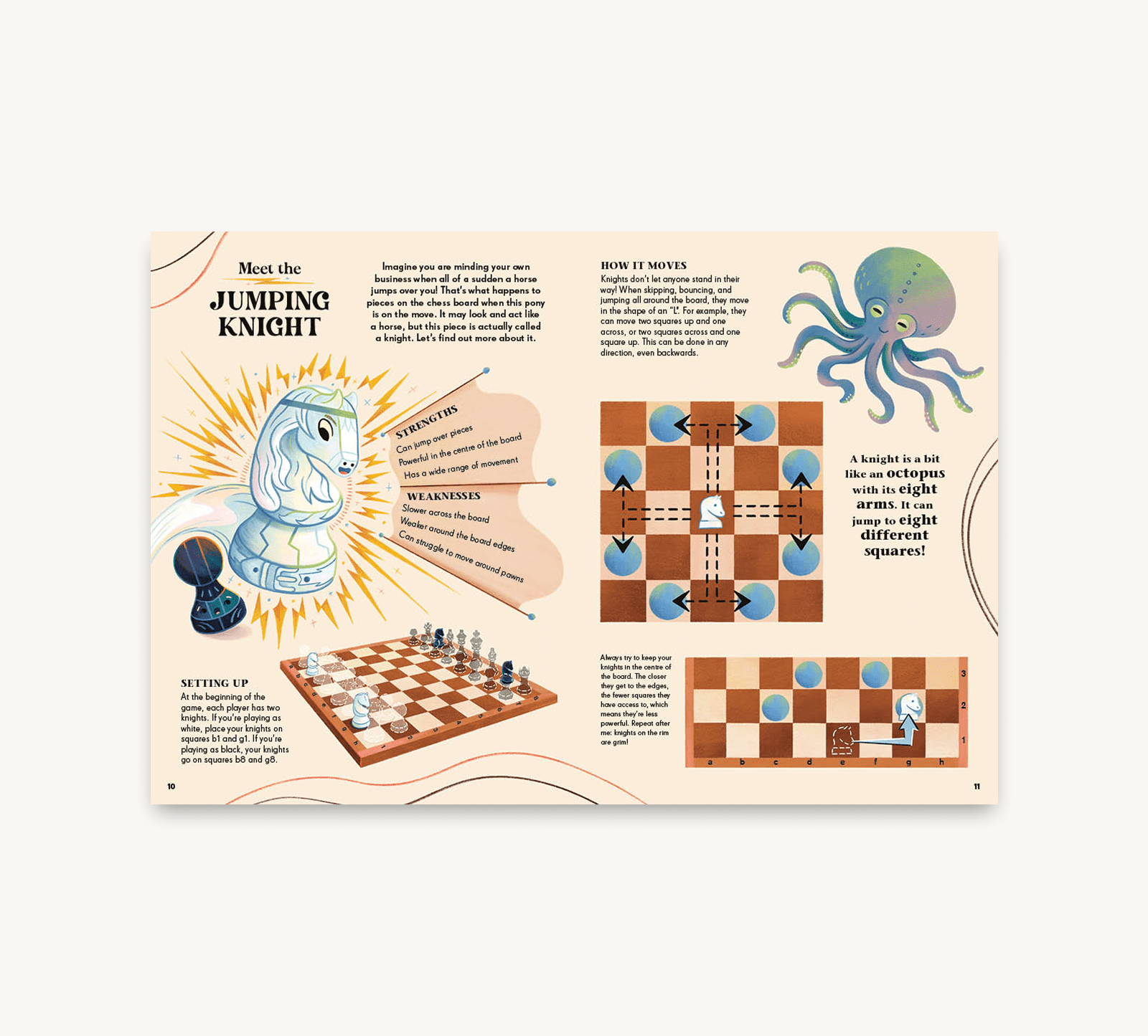 Educational page about chess with illustrations and text on a white background