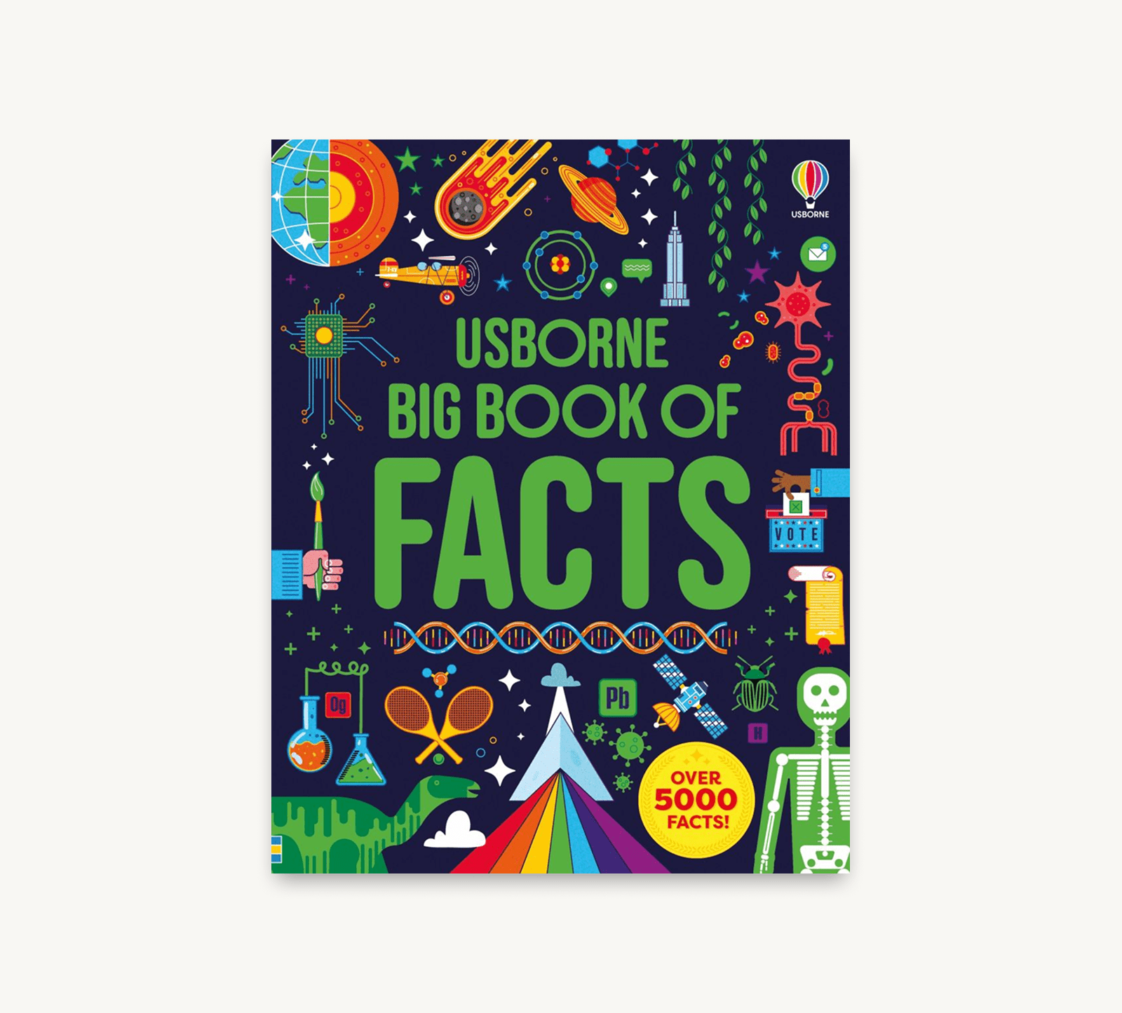 Usborne Big Book of Facts with colorful illustrations on a white background