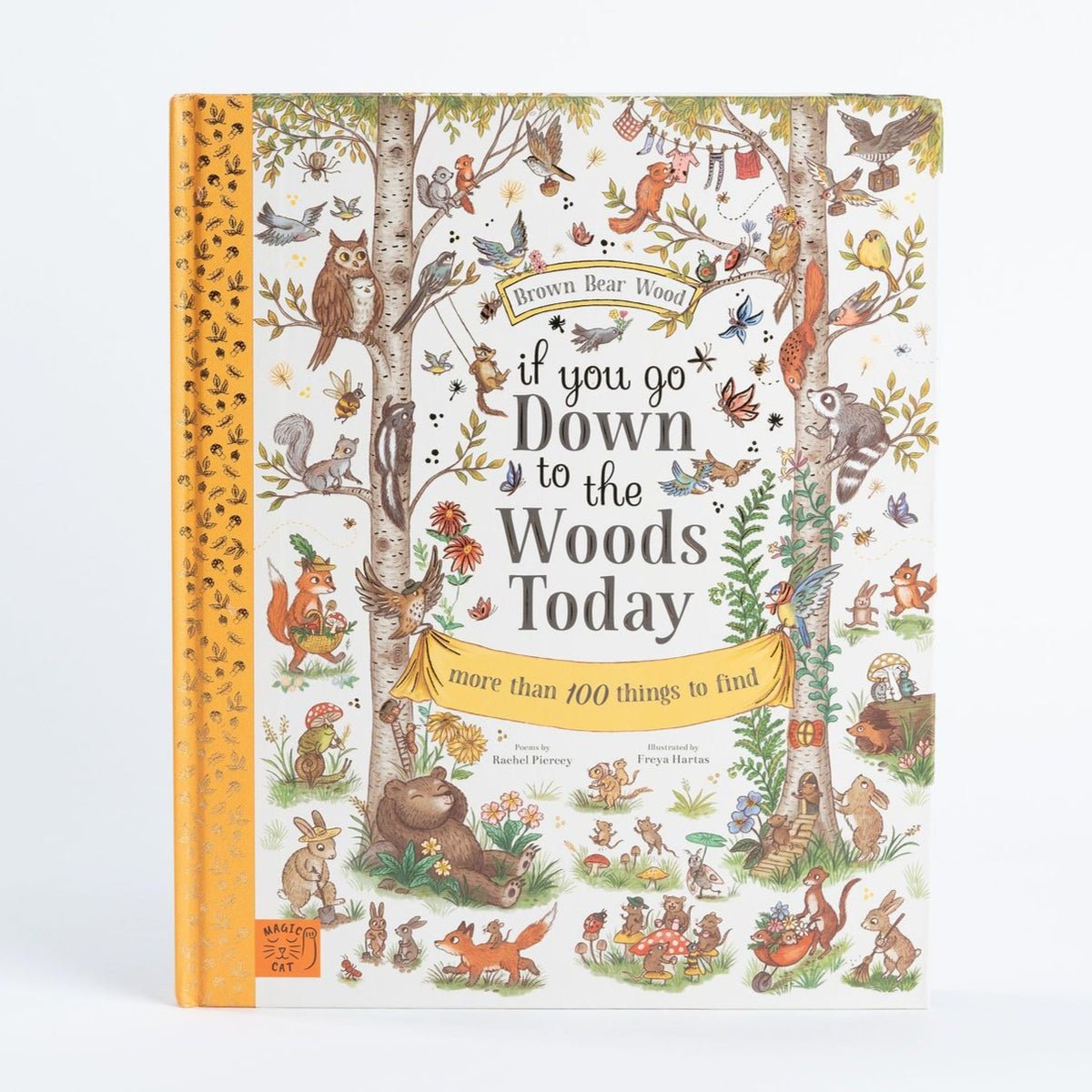 Children's book titled 'If You Go Down to the Woods Today' with forest-themed illustrations on a white background.
