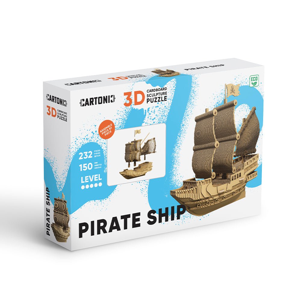 Cartonic 3D Sculpture Puzzle: Pirate Ship - Haliburtons & Co.