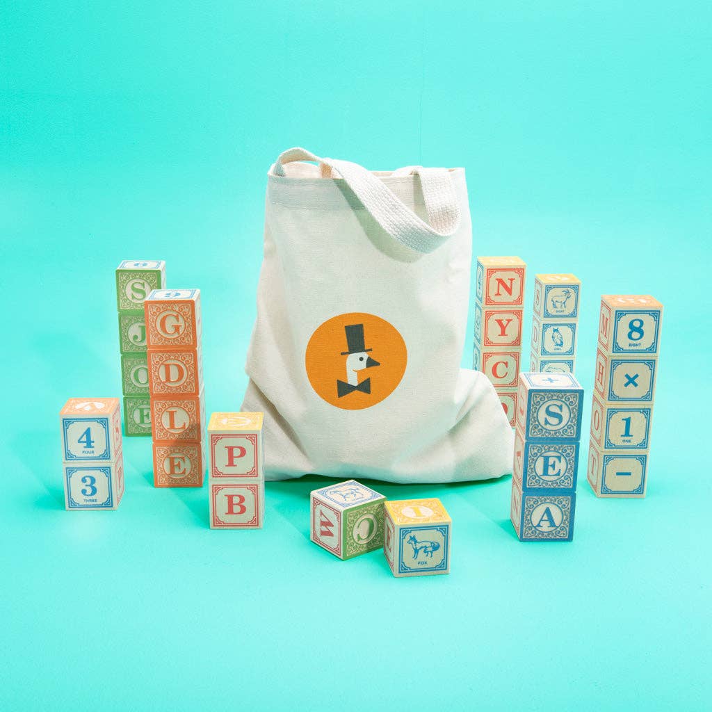 Classic ABC Blocks with Canvas Bag - Haliburtons & Co.