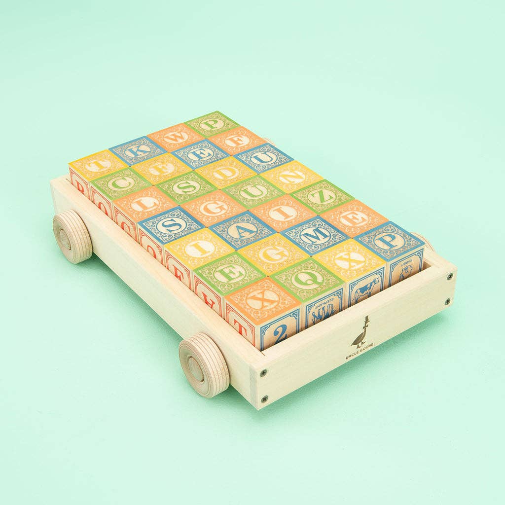 Classic ABC Blocks with Wagon - Haliburtons & Co.
