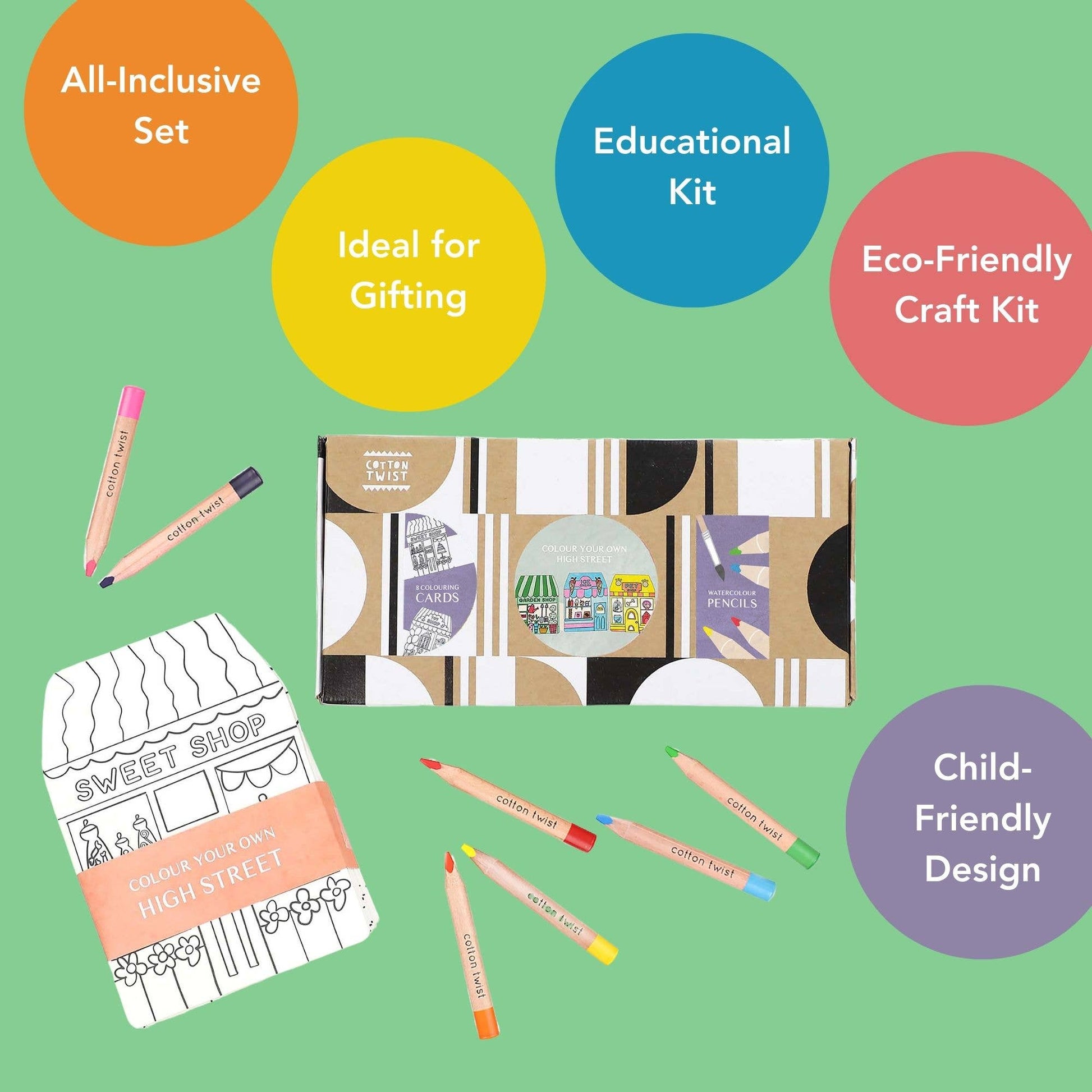 Colour Your Own High Street Kit With Watercolour Pencils - Haliburtons & Co.