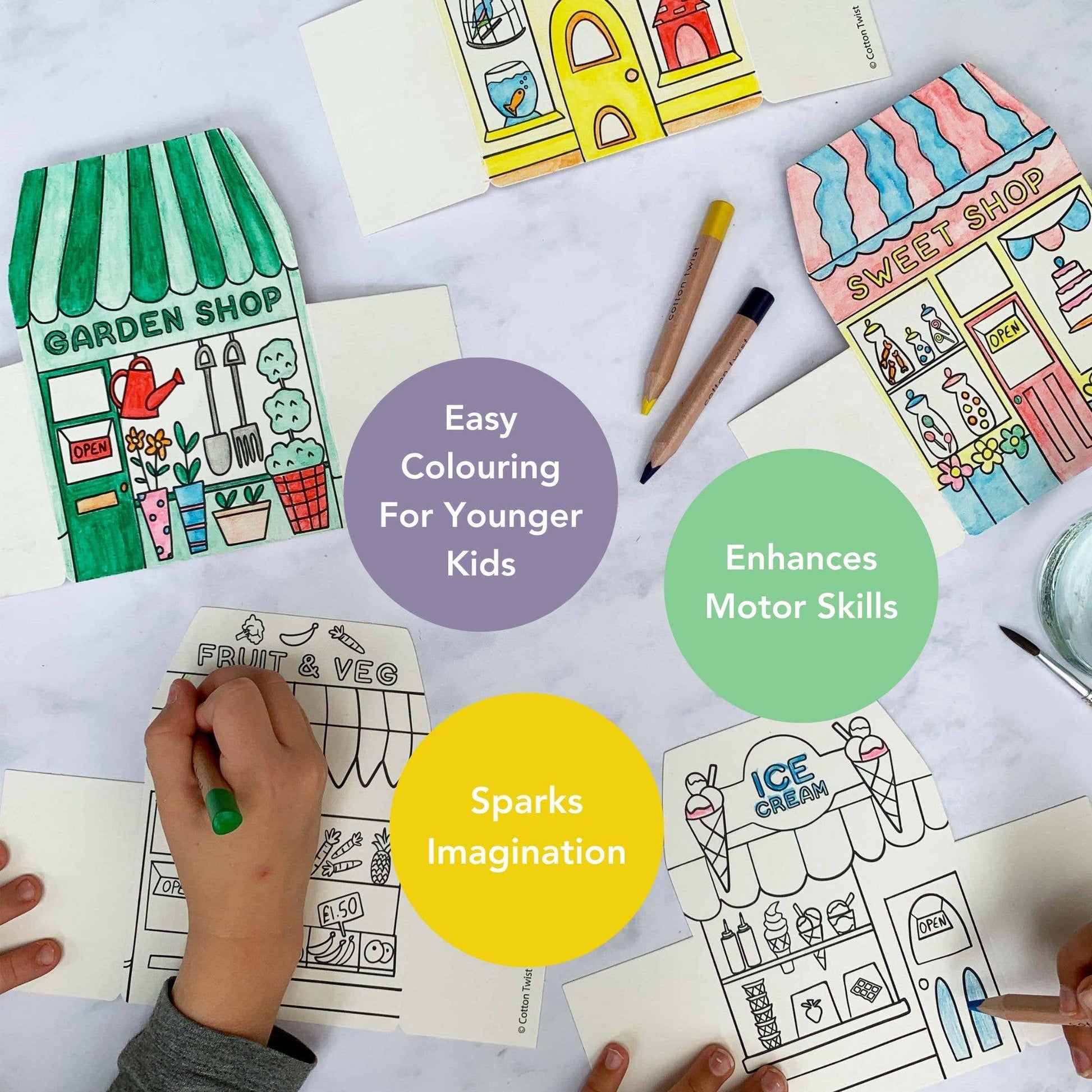 Colour Your Own High Street Kit With Watercolour Pencils - Haliburtons & Co.