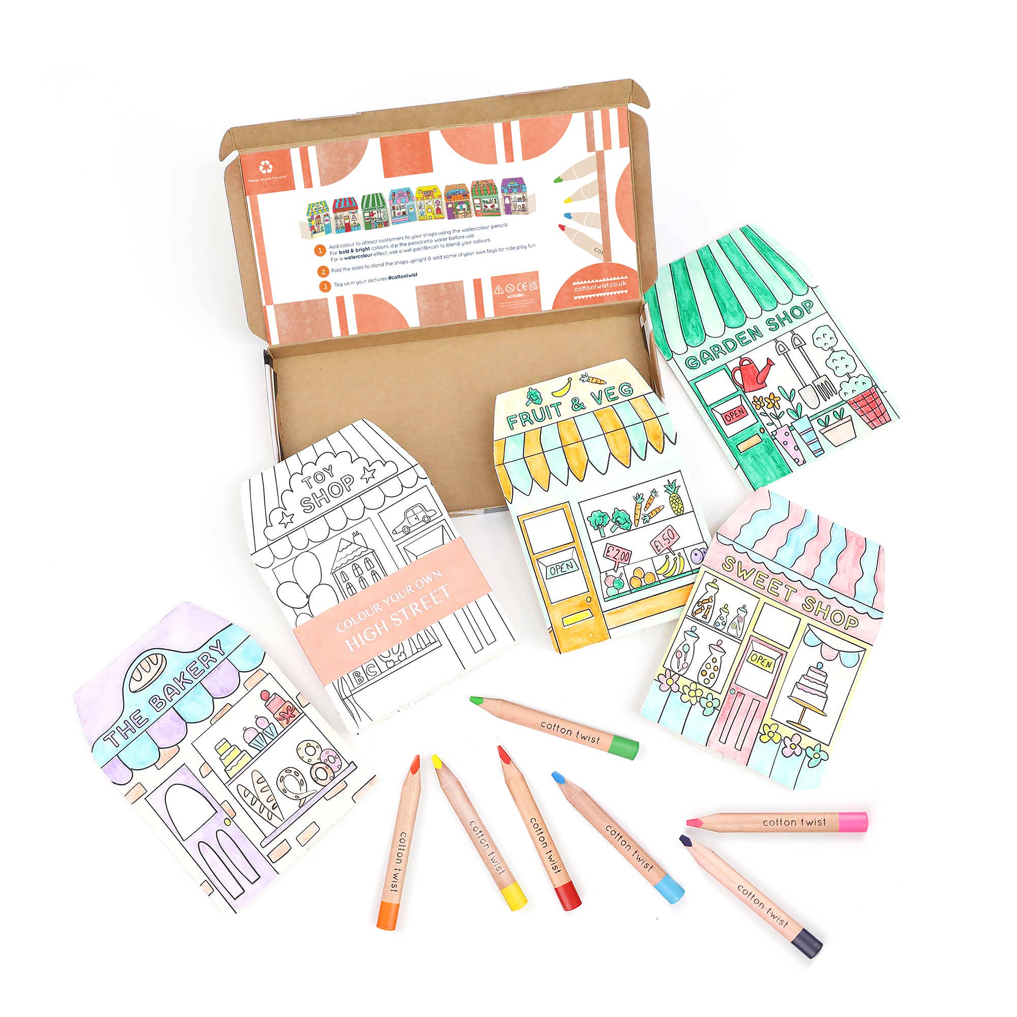 Colour Your Own High Street Kit With Watercolour Pencils - Haliburtons & Co.