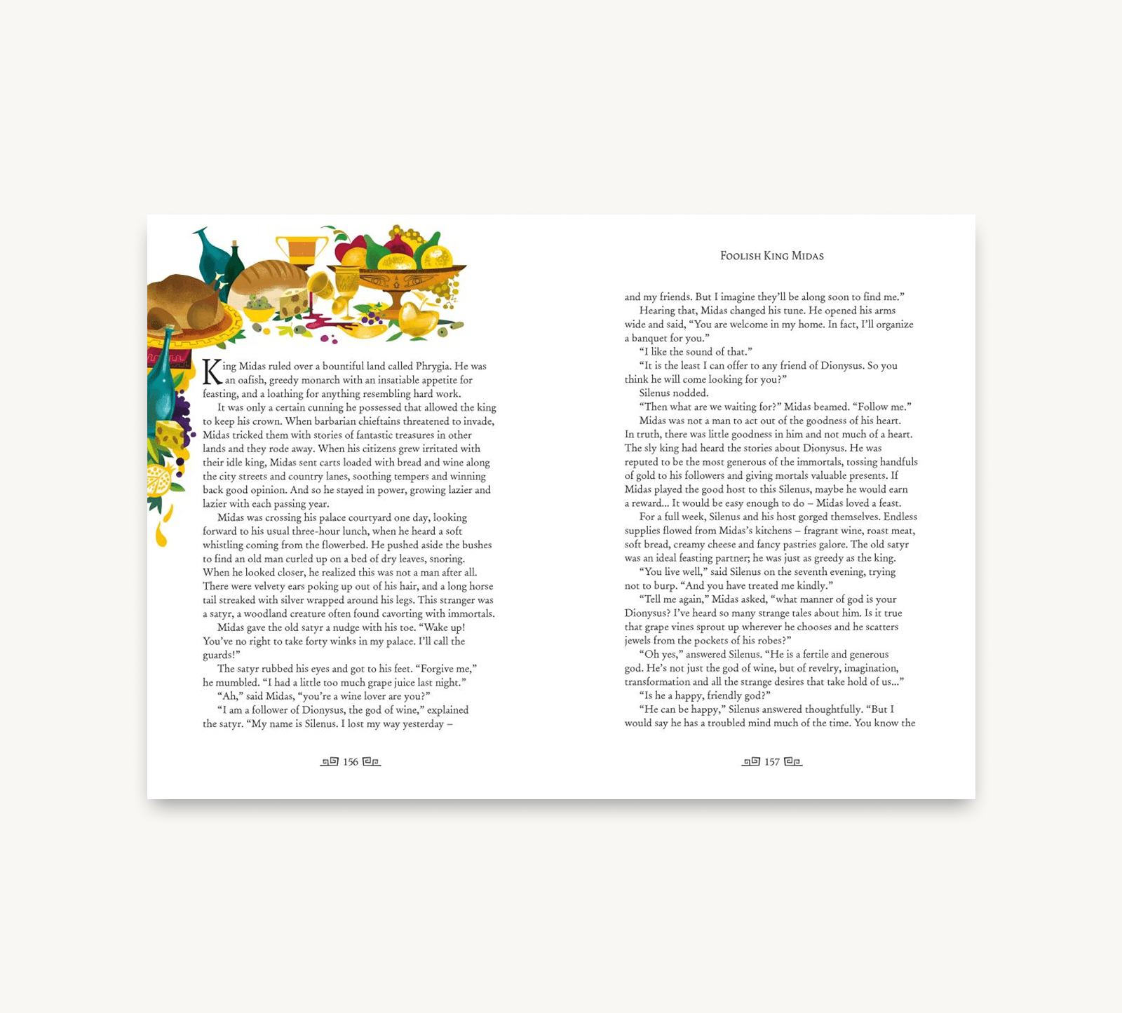 Children's book page with colorful illustrations and text on a white background