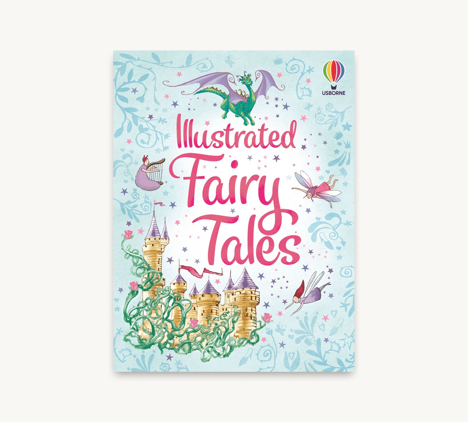 Book cover of 'Illustrated Fairy Tales' with fairy elements and colorful design.