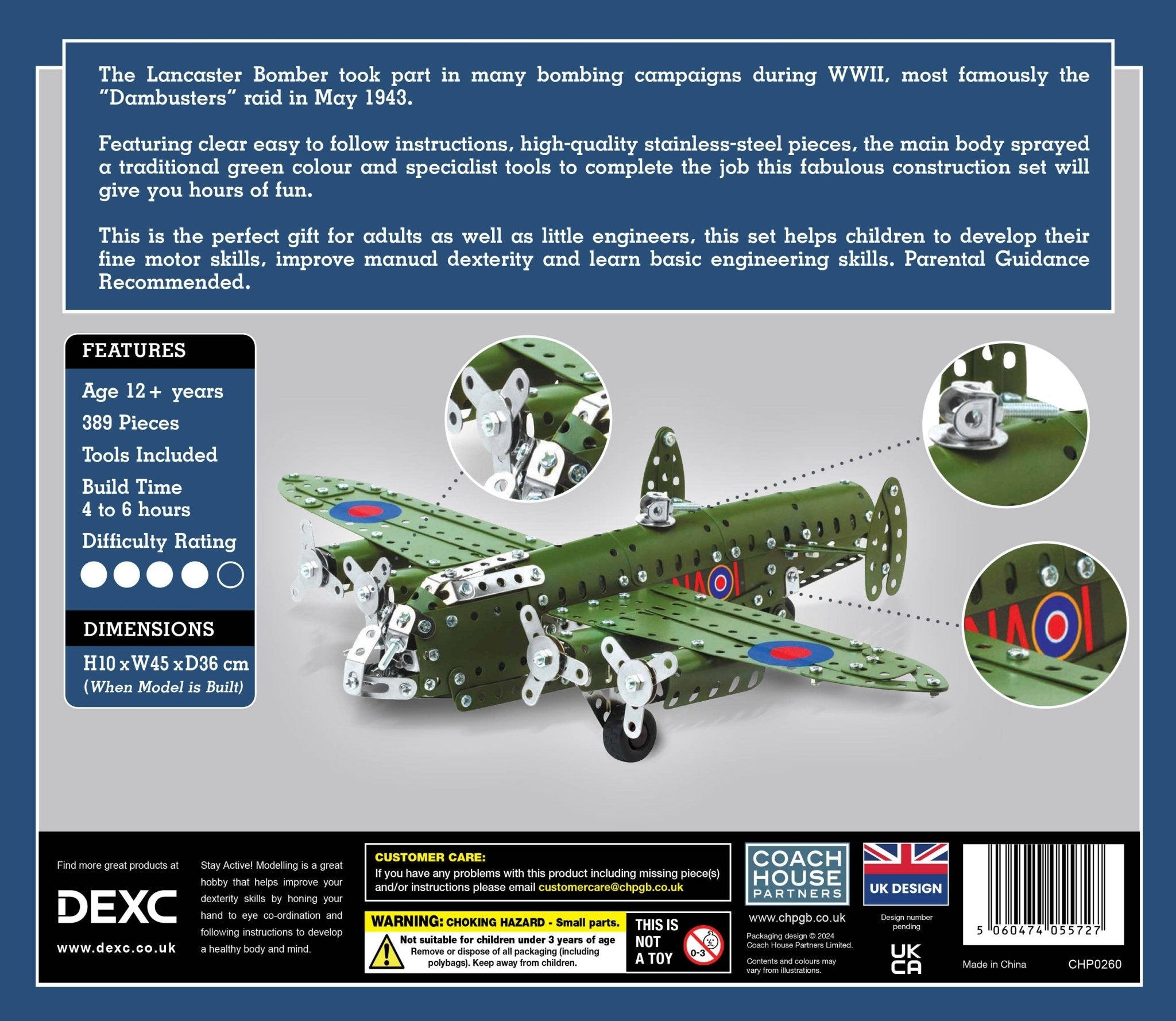 Lancaster Bomber Metal Construction Kit - Haliburtons & Co.