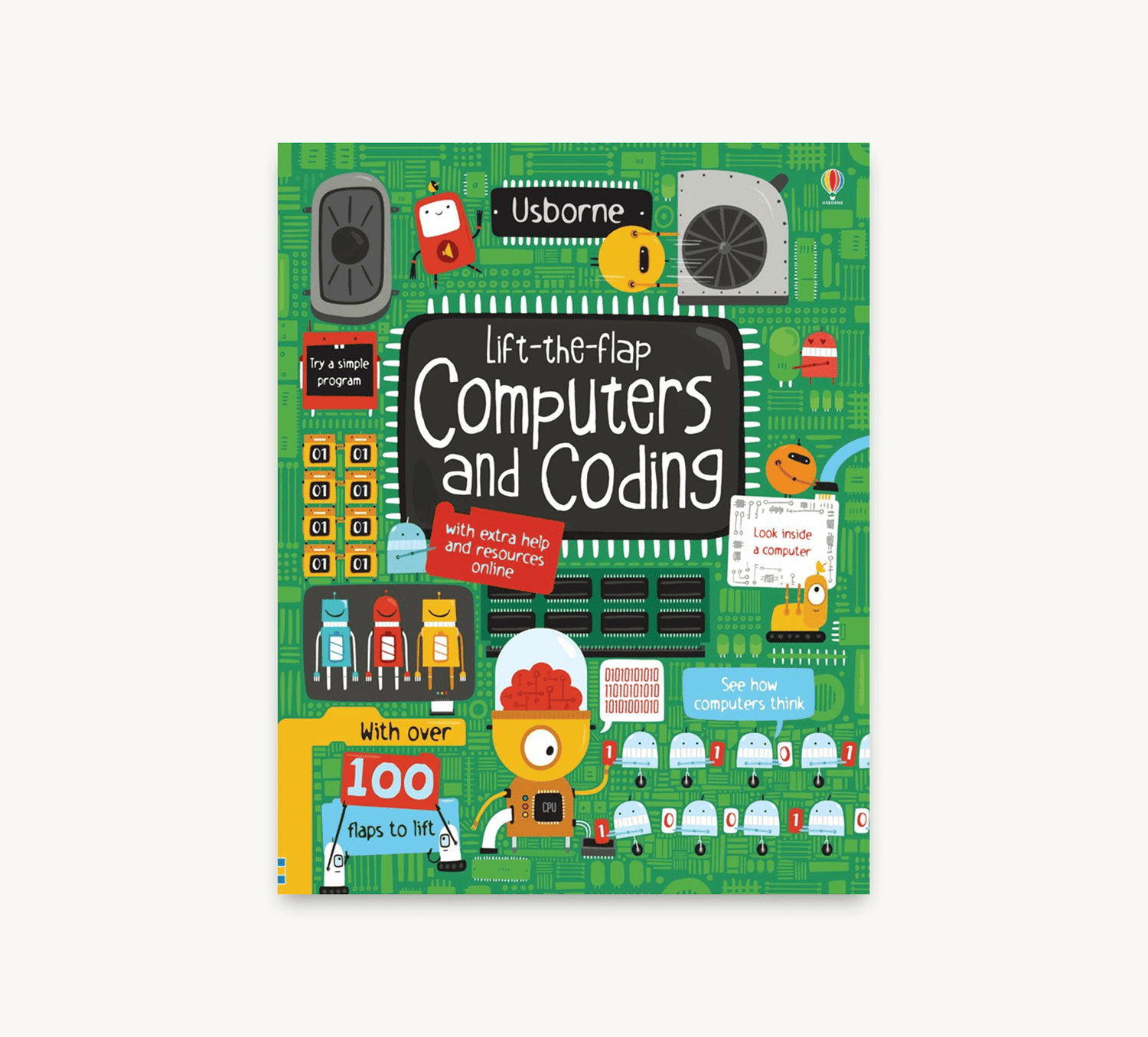 Book cover of 'Lift-the-Flap Computers and Coding' by Usborne on a white background