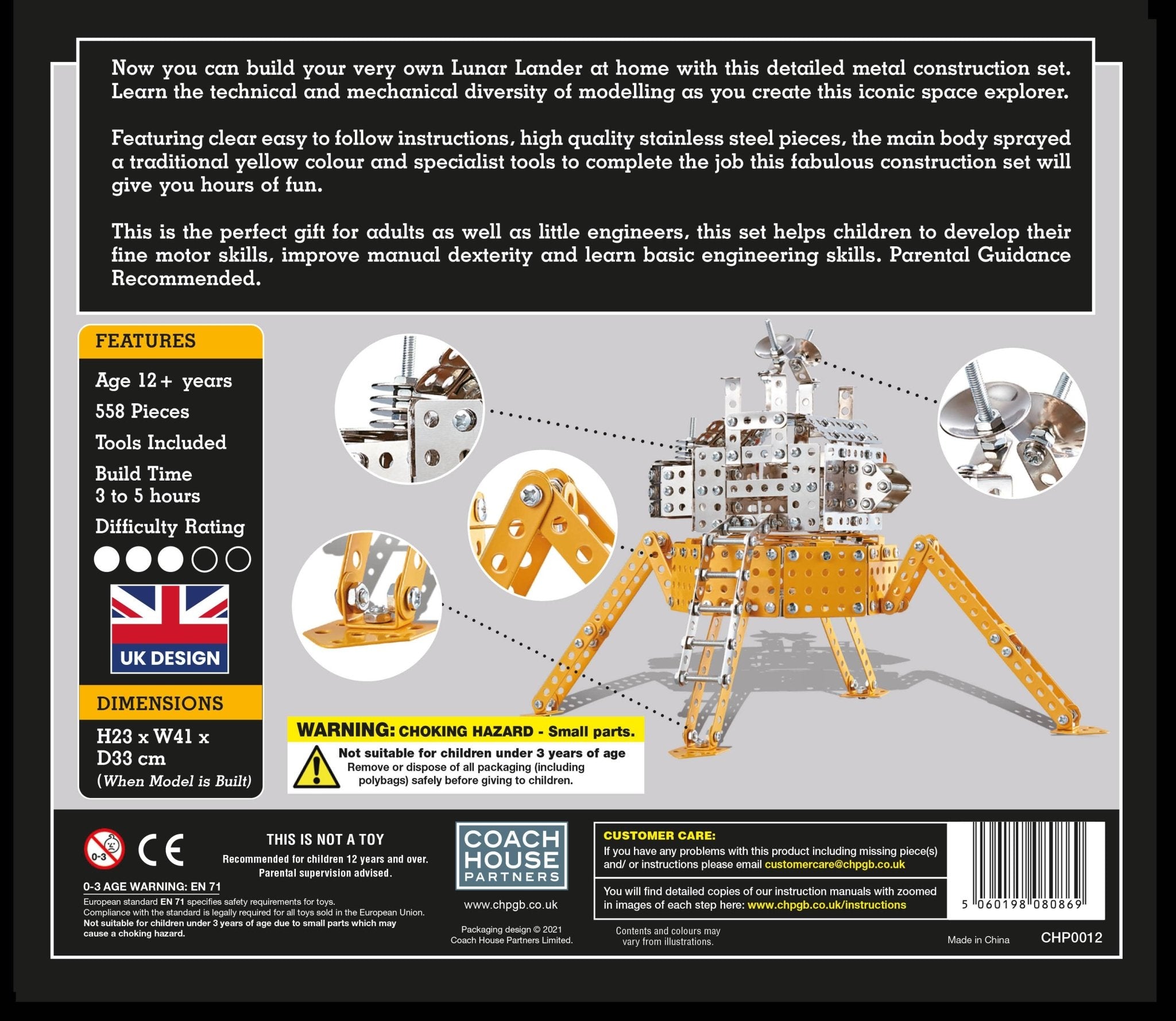Lunar Lander Metal Construction Kit - Haliburtons & Co.