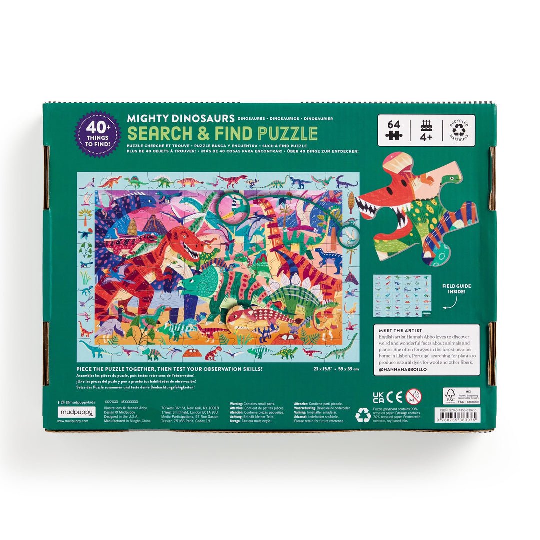 Mighty Dinosaur 64 Piece Search & Find Puzzle - Haliburtons & Co.