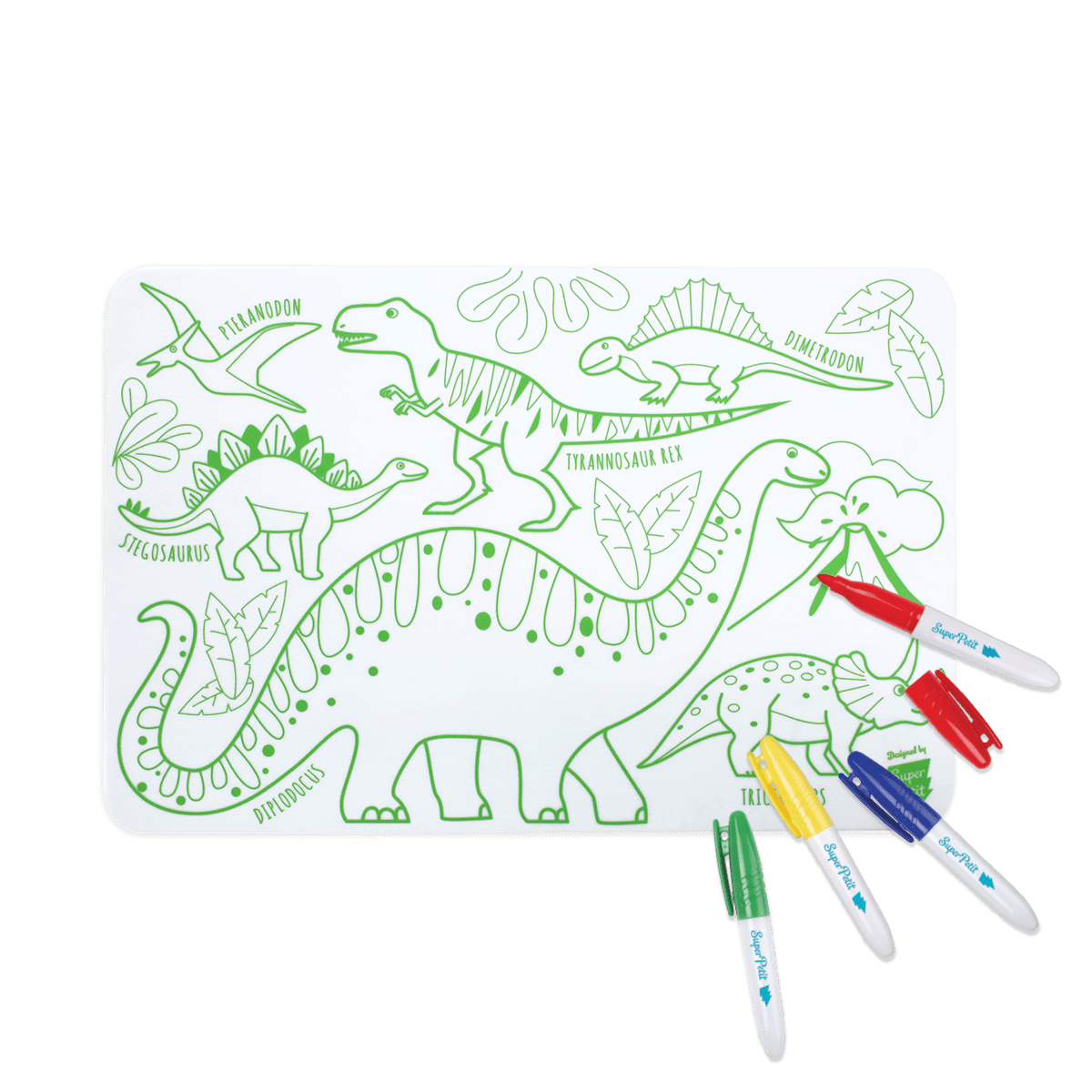 Mini Colouring Mat Se: Dino - Haliburtons & Co.