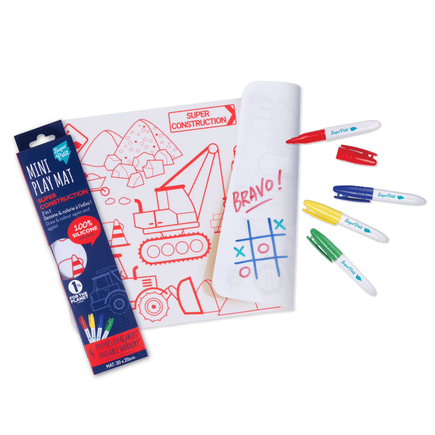 Mini Colouring Mat Set: Construction – Super Petit - Haliburtons & Co.