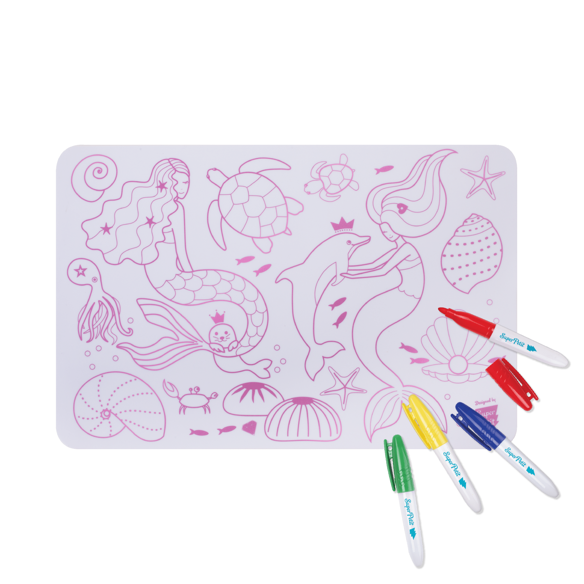 Mini Colouring Mat Set: Mermaid - Haliburtons & Co.