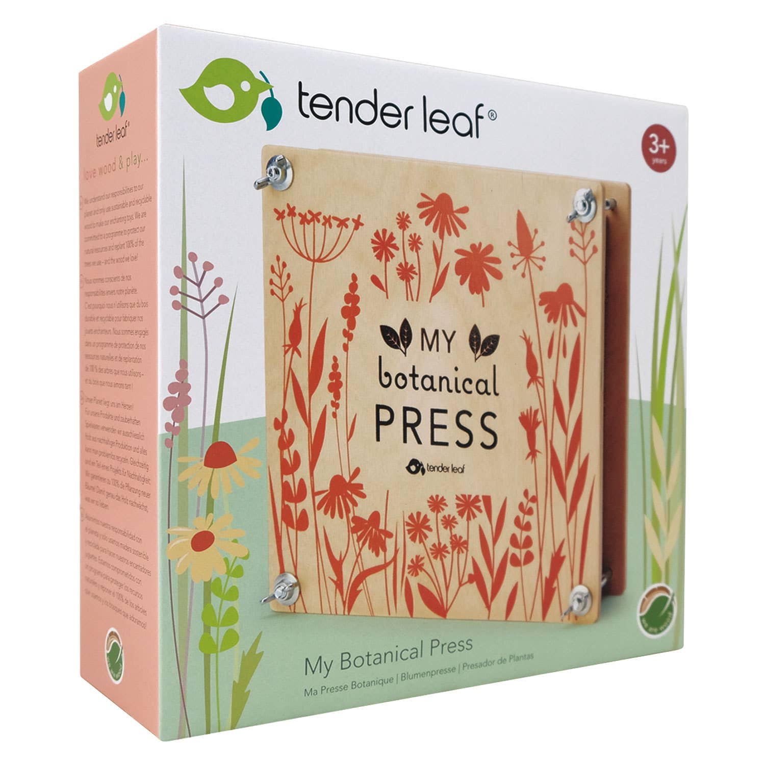 Tender Leaf My Botanical Press packaging with floral design