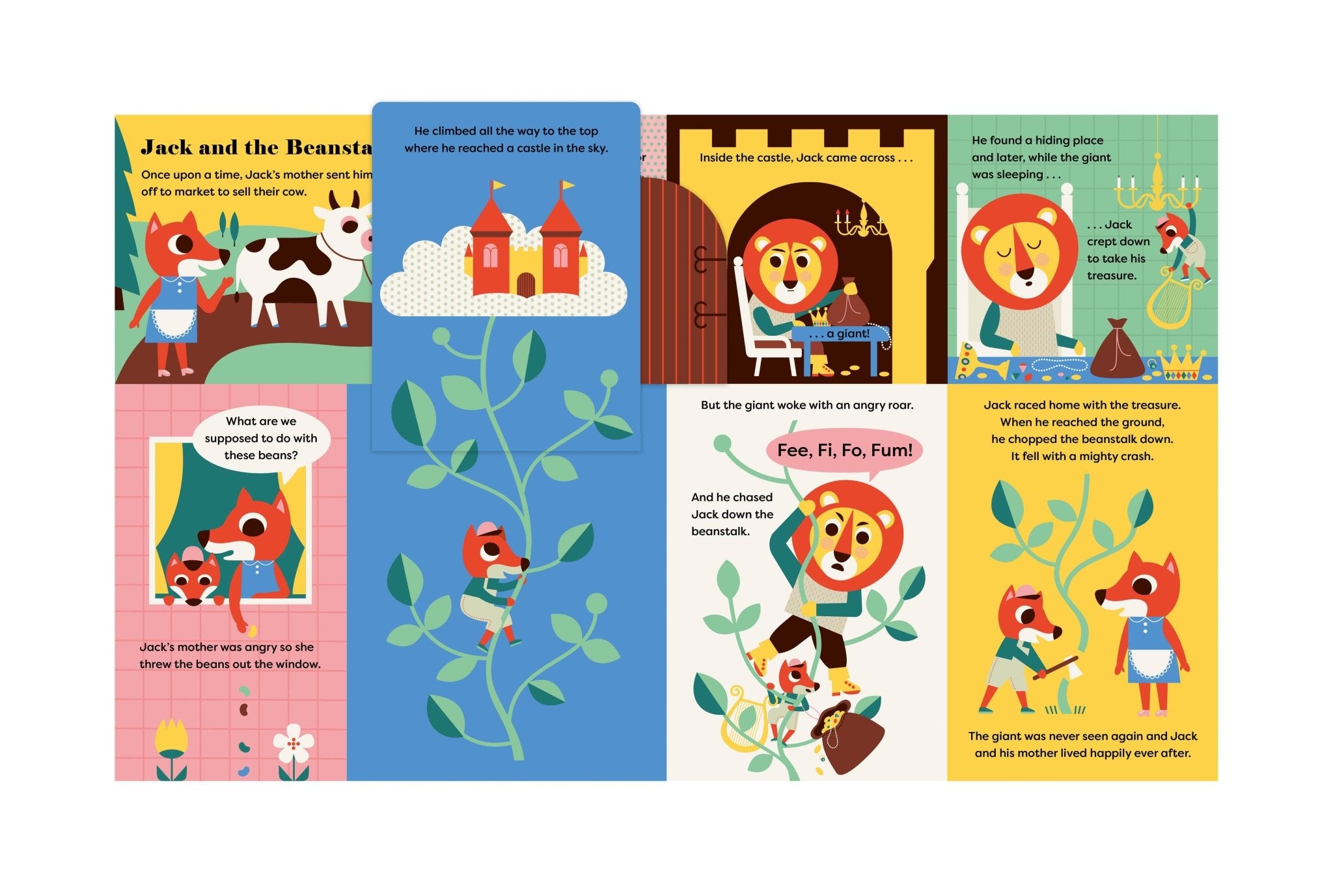 Illustrated book pages from a children's storybook with colorful illustrations and text.