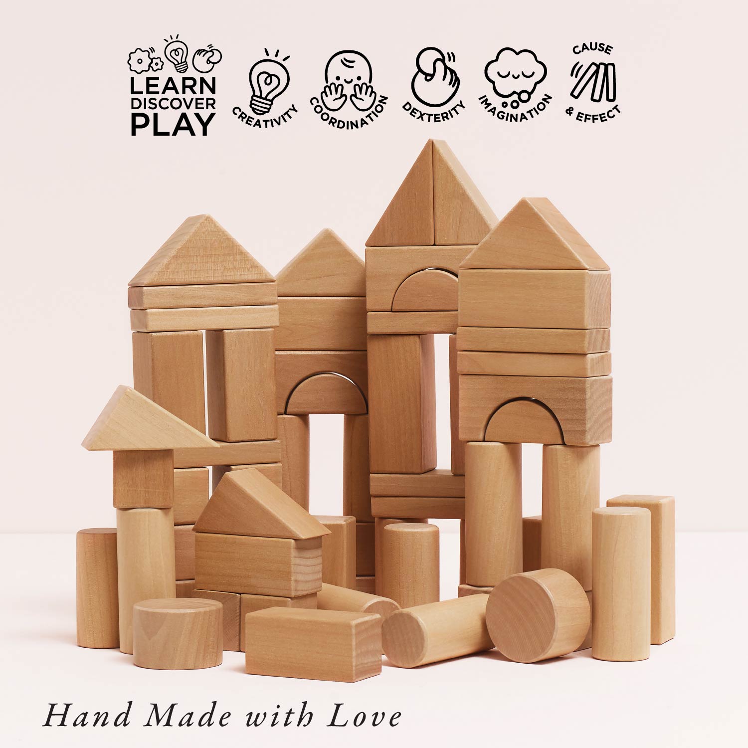 Natural Wood Building Blocks - Haliburtons & Co.