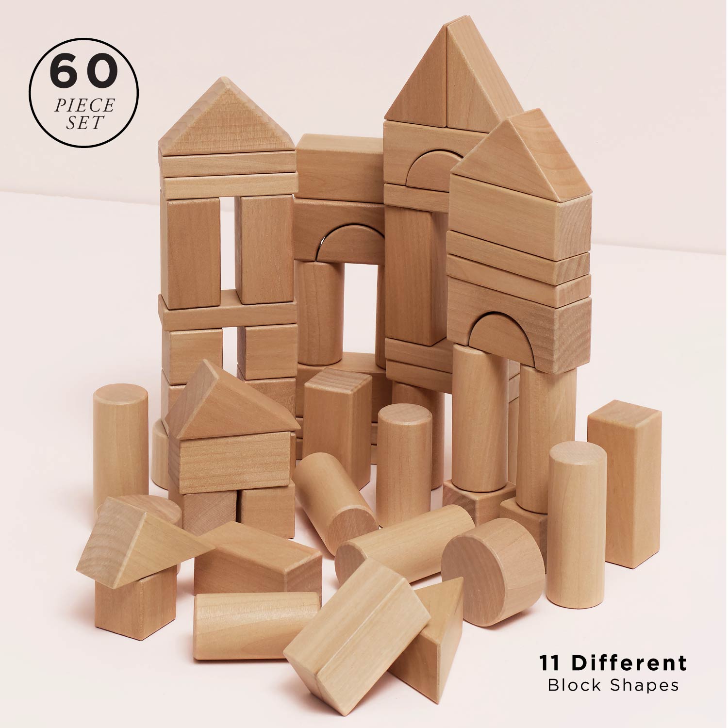 Natural Wood Building Blocks - Haliburtons & Co.