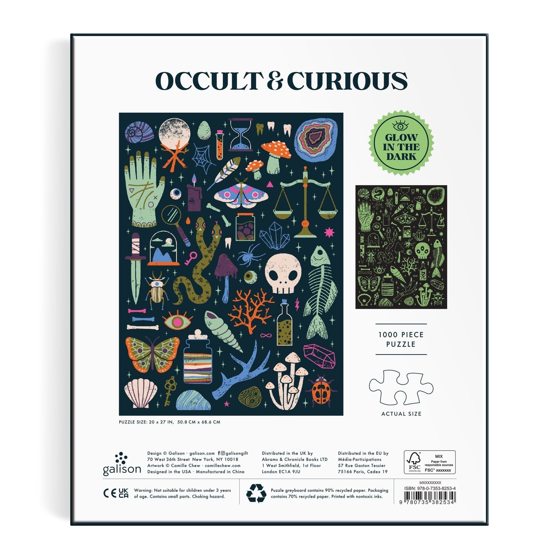 Occult and Curious: 1000 Piece Glow in the Dark Puzzle - Haliburtons & Co.