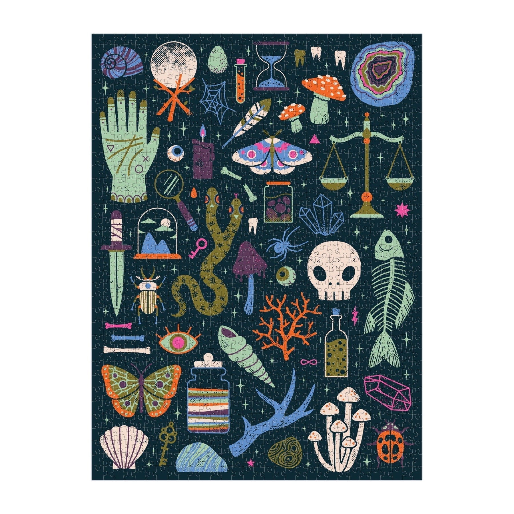Occult and Curious: 1000 Piece Glow in the Dark Puzzle - Haliburtons & Co.