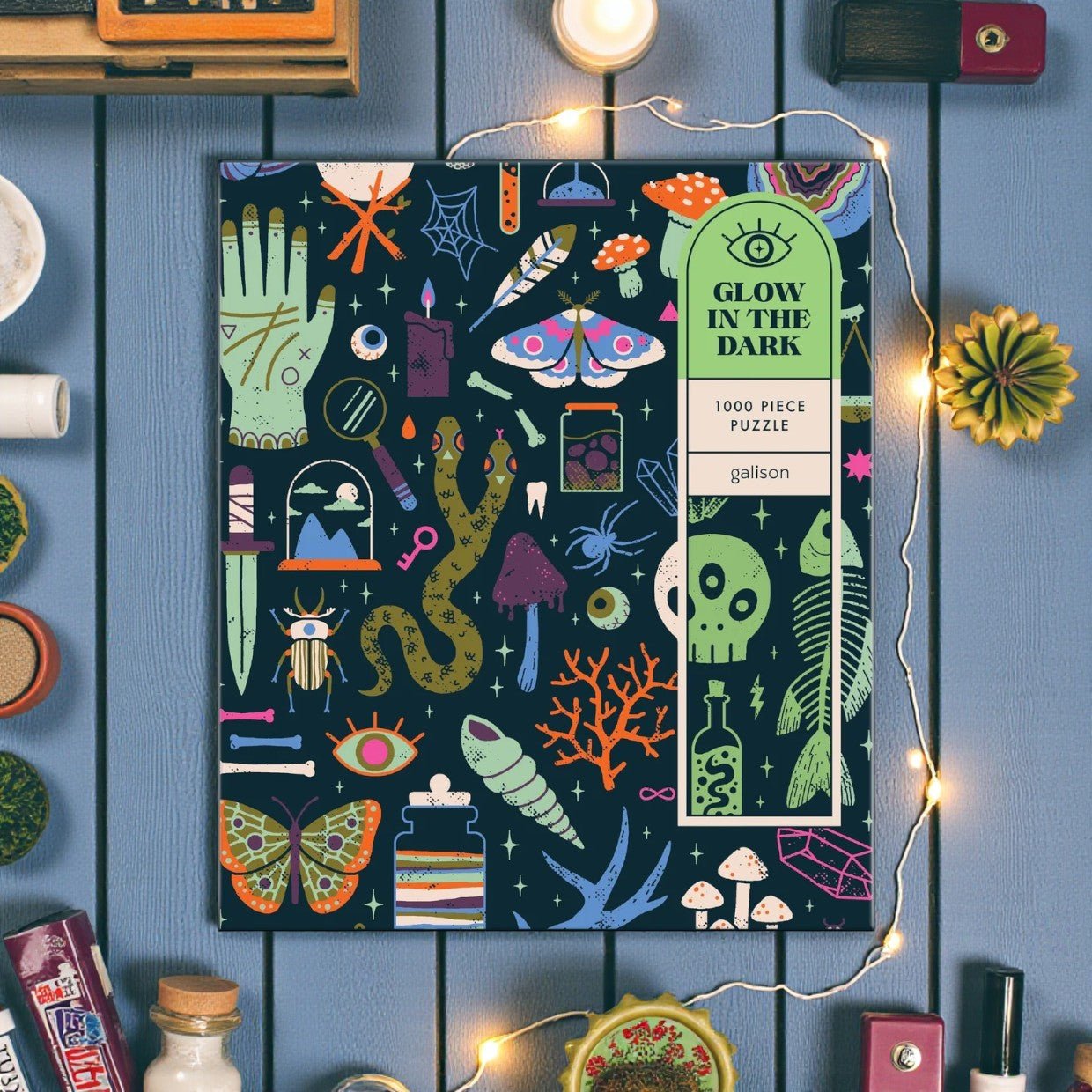 Occult and Curious: 1000 Piece Glow in the Dark Puzzle - Haliburtons & Co.