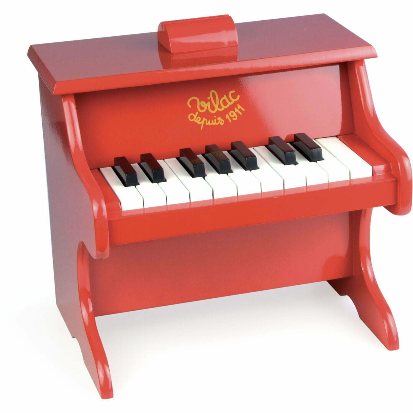 可愛い　 Vilacの Piano ミニピアノ　木製　黄色　フランス　雑貨 Vilac Piano - Wooden Musical Toy with 18 Keys | Haliburtons & Co.