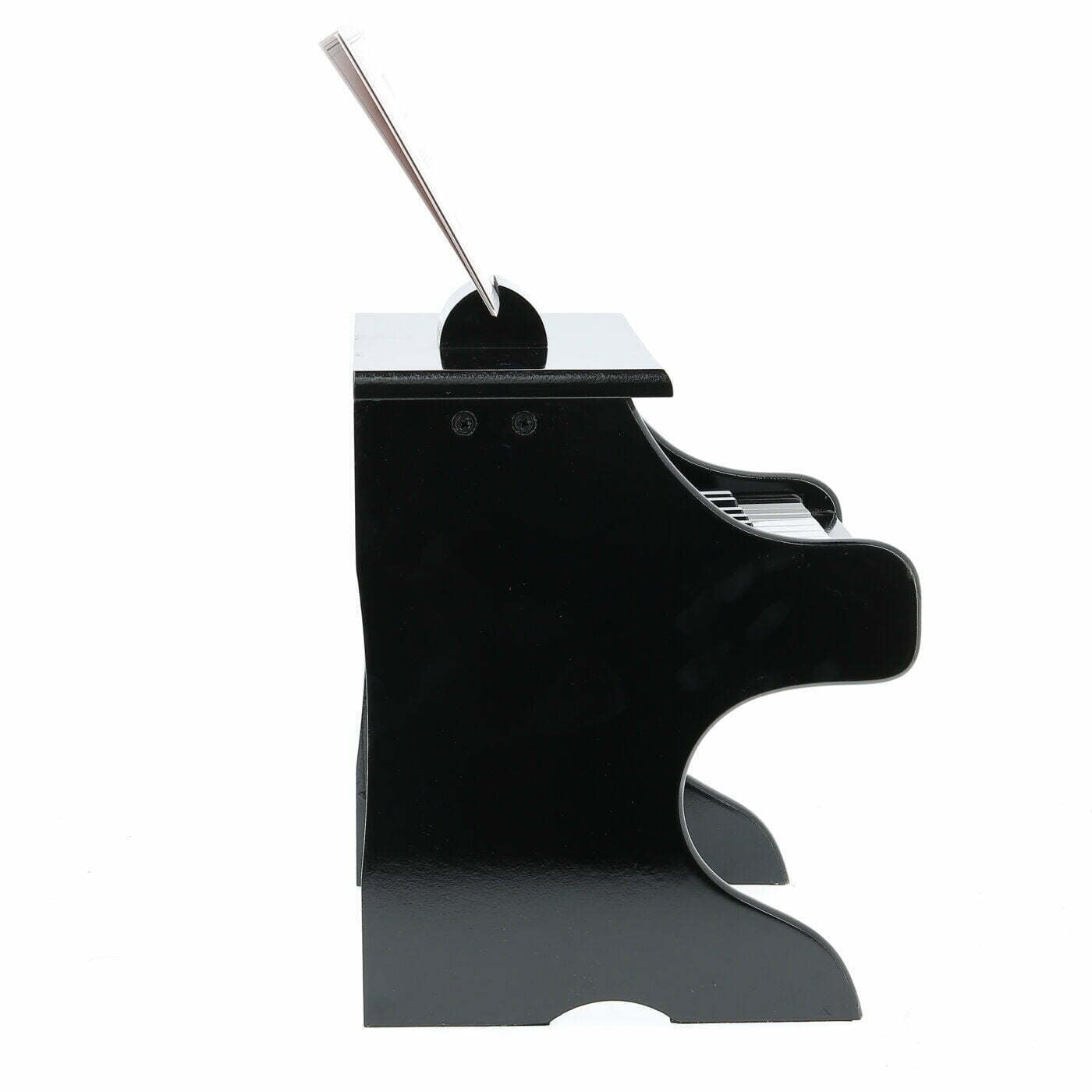 Black guitar capo on a white background