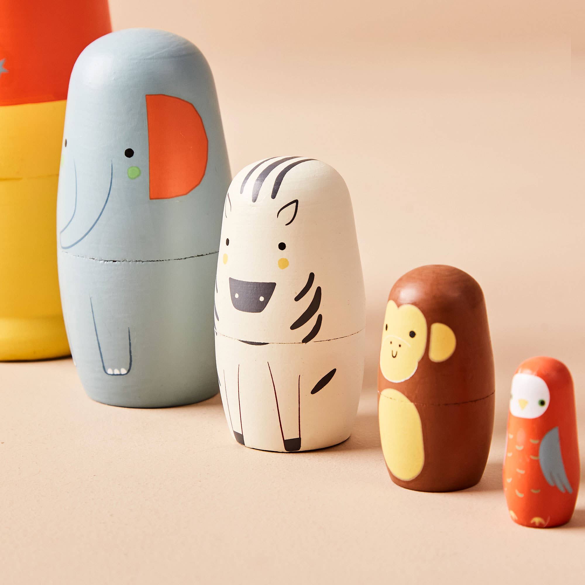 Safari Animal Wooden Nesting Dolls by Just Bee Kids - Haliburtons & Co.