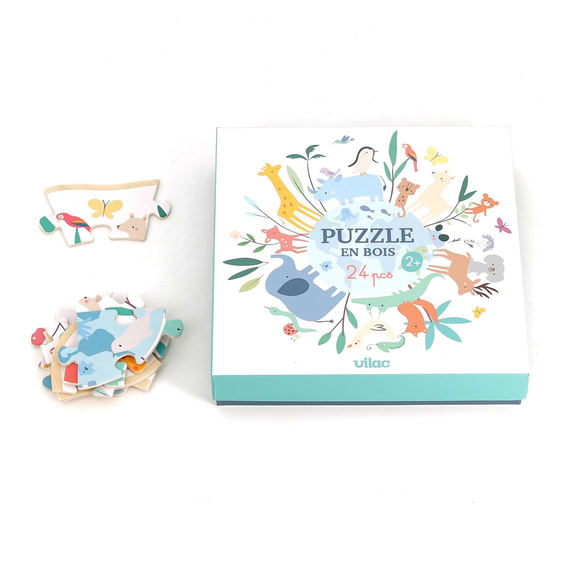 Sarah Betz The World 24 Pc Puzzle by Vilac - Haliburtons & Co.