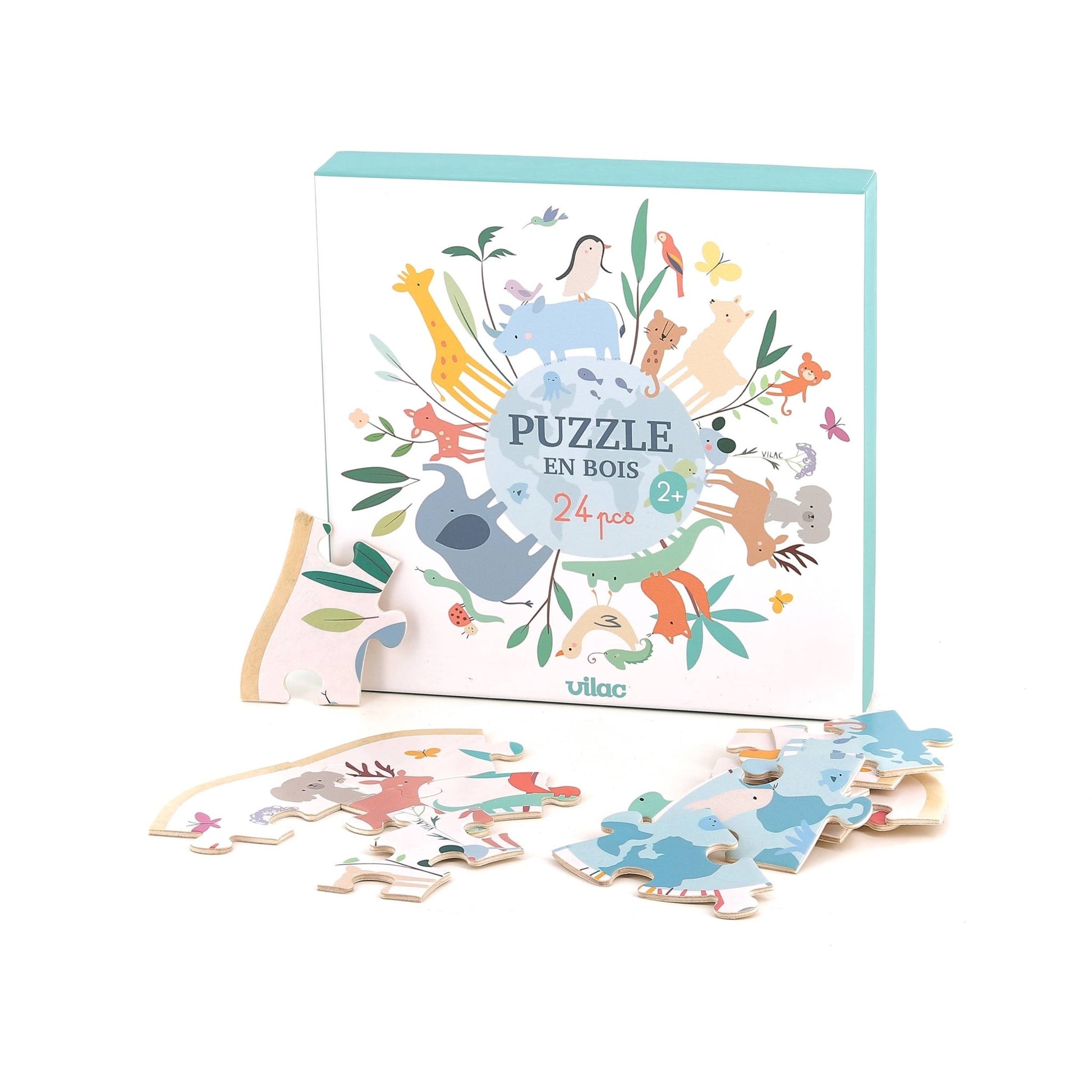 Sarah Betz The World 24 Pc Puzzle by Vilac - Haliburtons & Co.