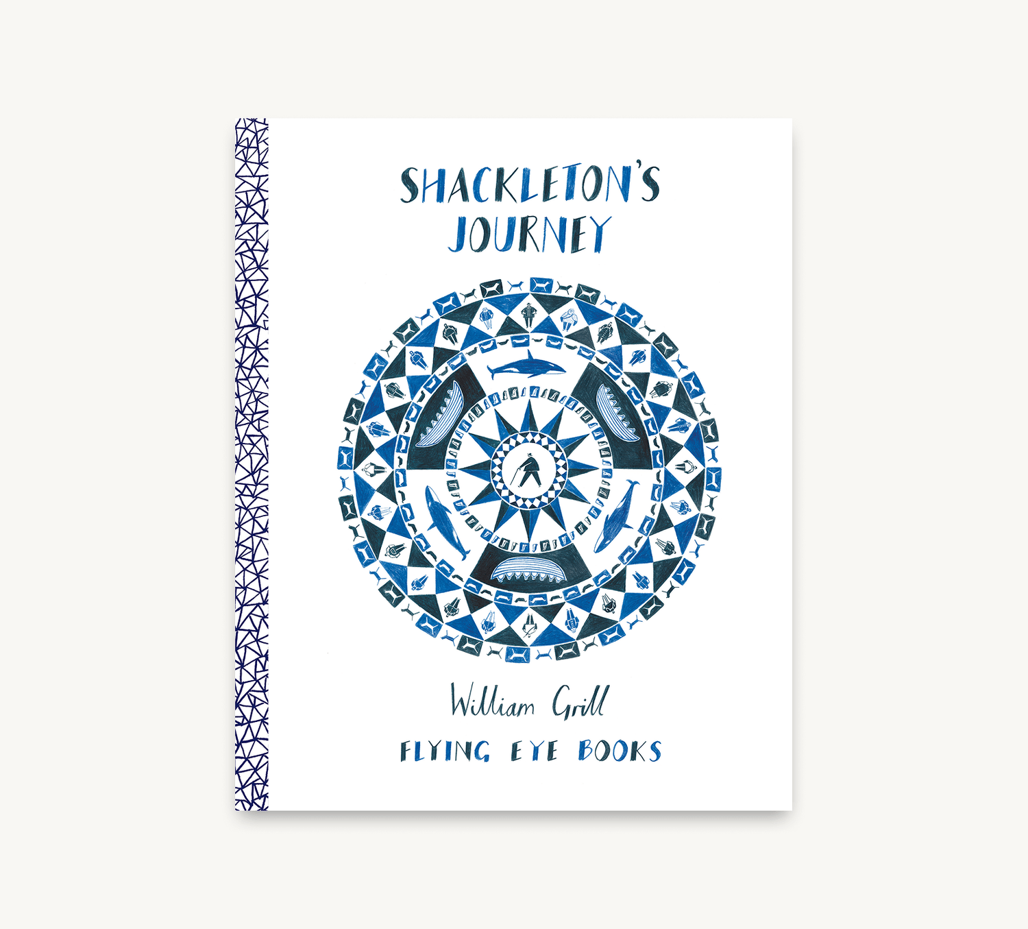 Book cover of 'Shackleton's Journey' with a decorative design and text on a white background