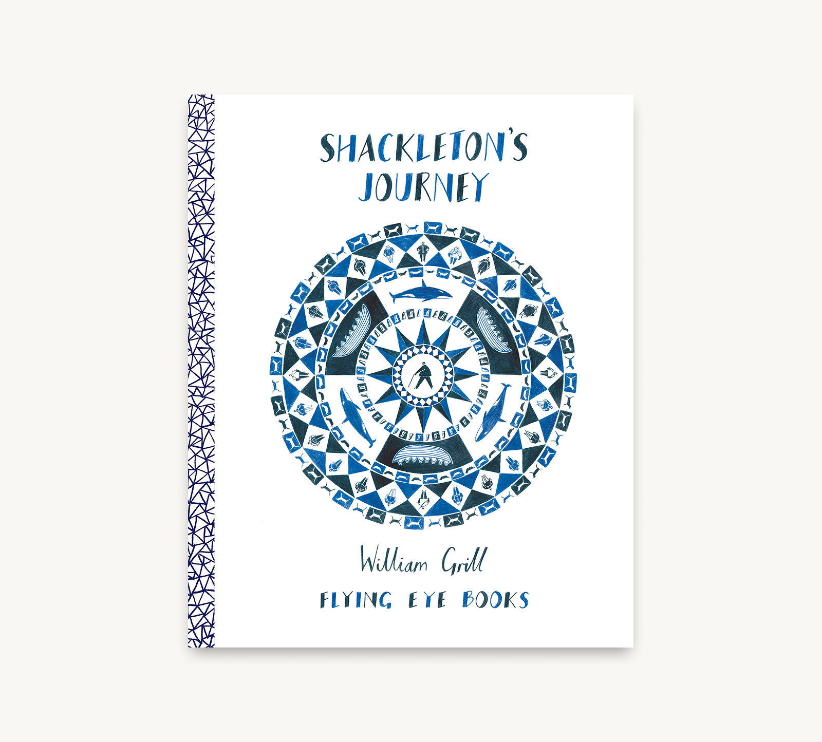 Book cover of 'Shackleton's Journey' with a decorative design and text on a white background