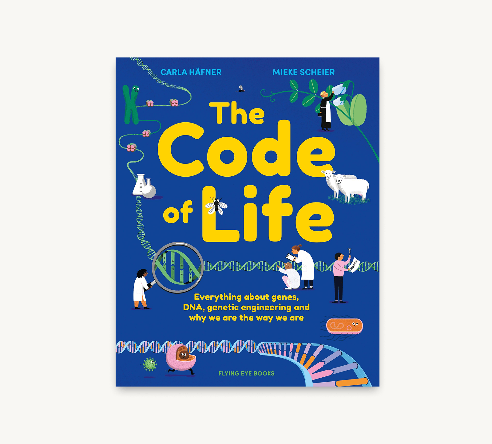 Book cover of 'The Code of Life' with colorful illustrations on a blue background