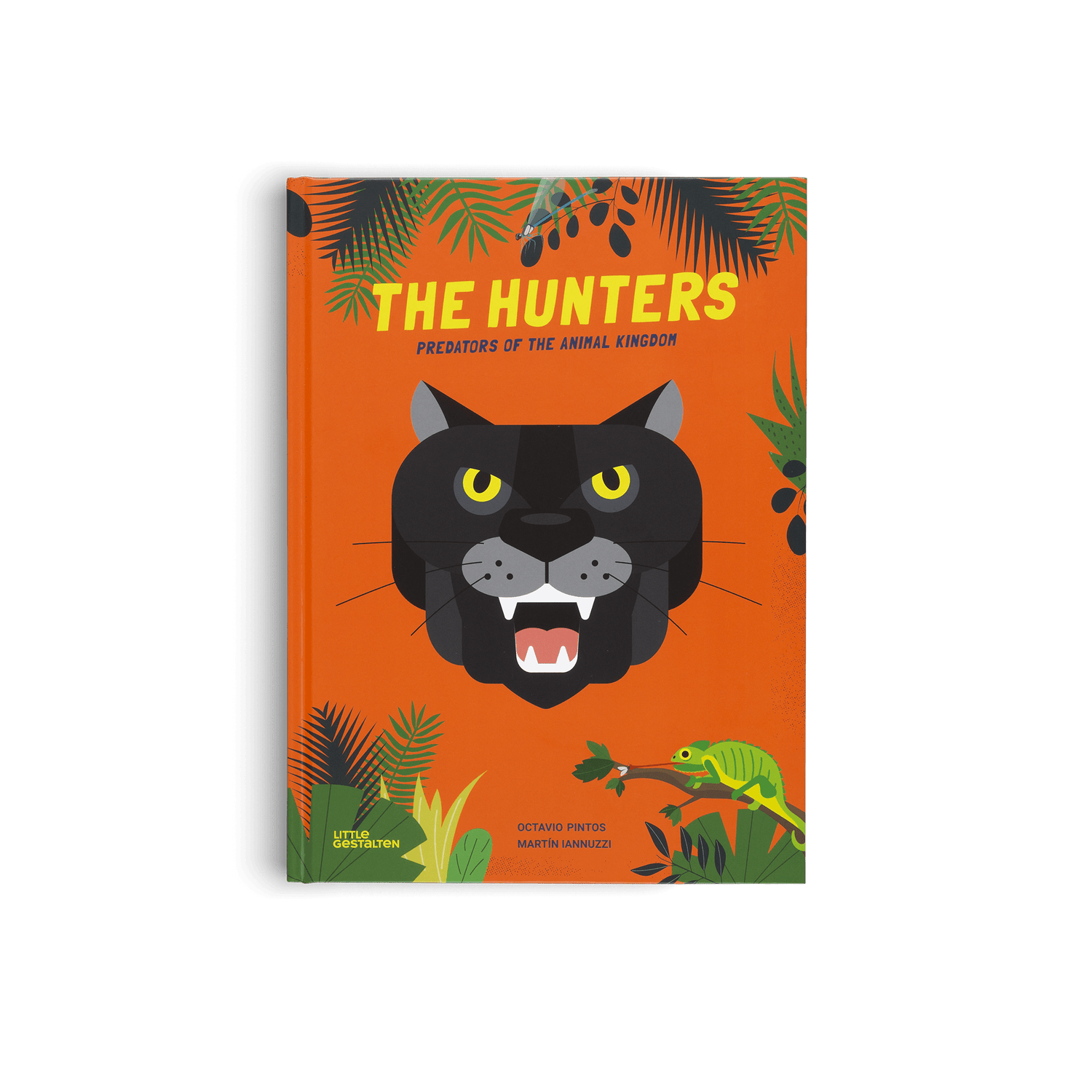 Book cover with a black panther illustration on an orange background