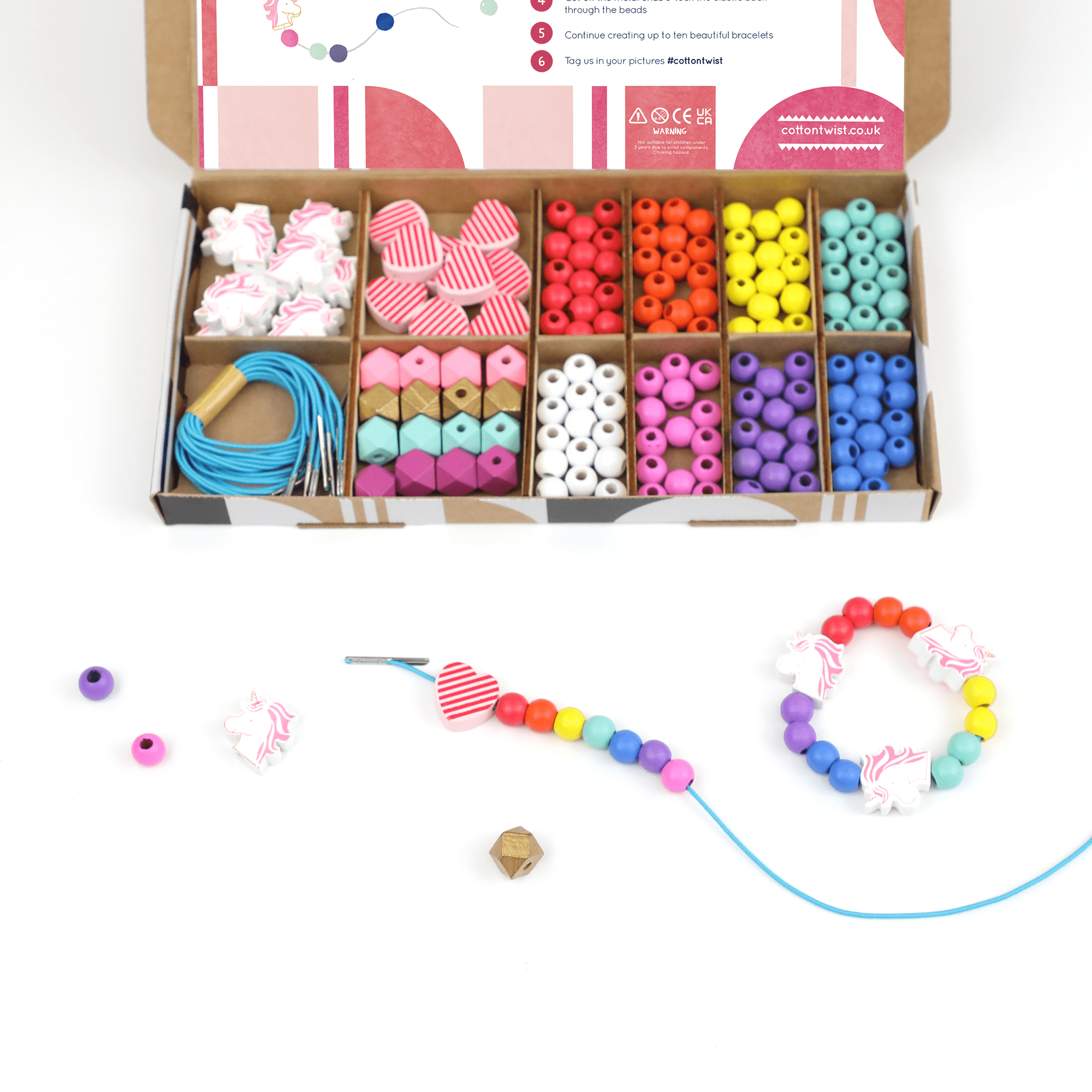 Unicorn & Heart Bracelet Making Kit - Haliburtons & Co.