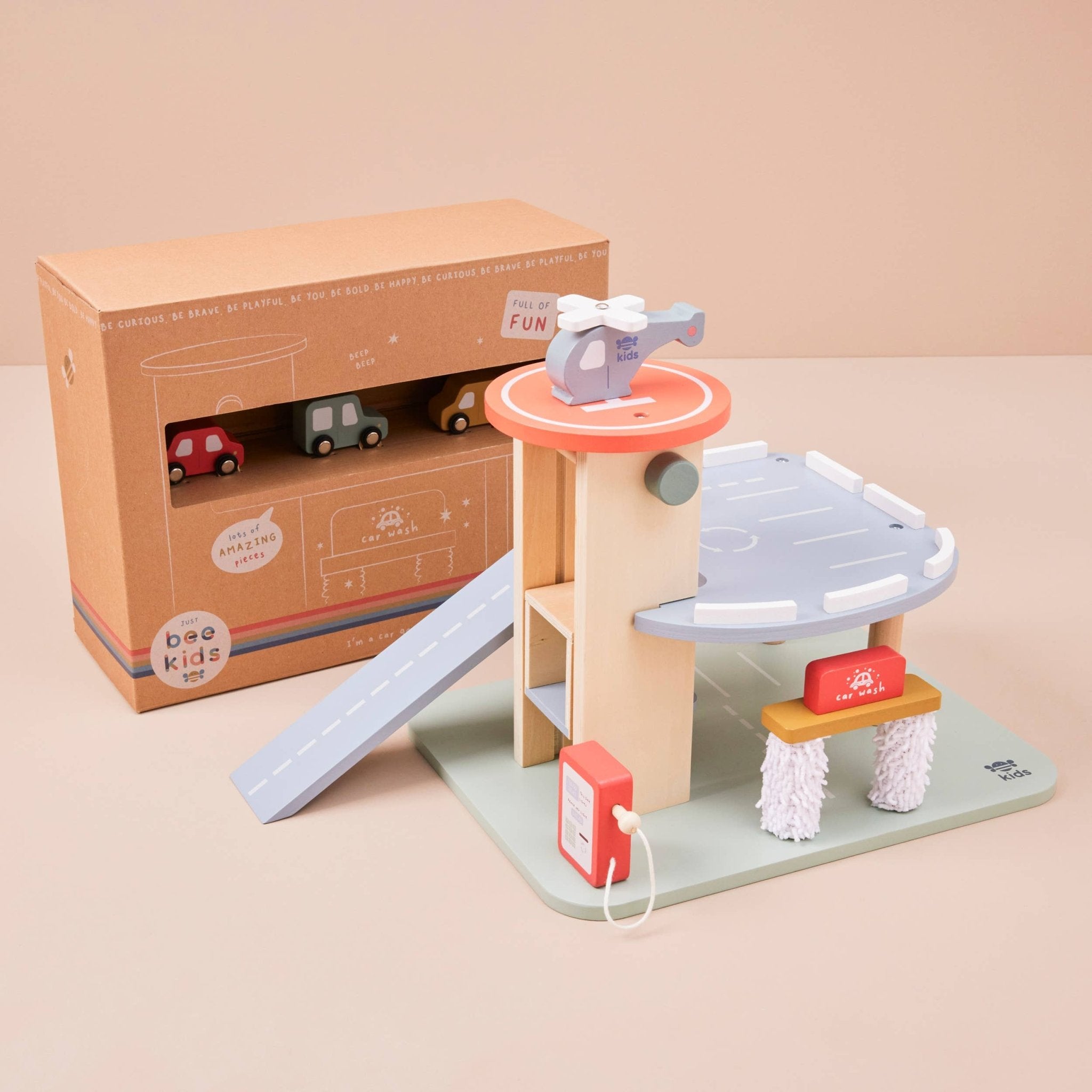 Wooden Garage Toy by Just Bee Kids - Haliburtons & Co.