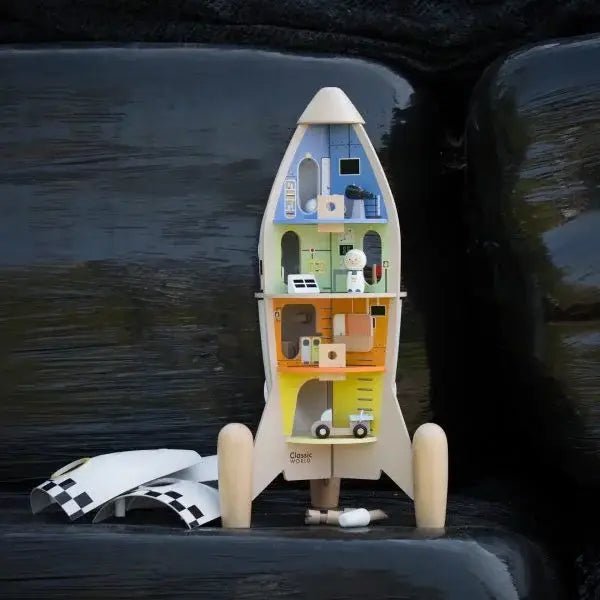 Wooden Rocket Ship by Classic World - Haliburtons & Co.