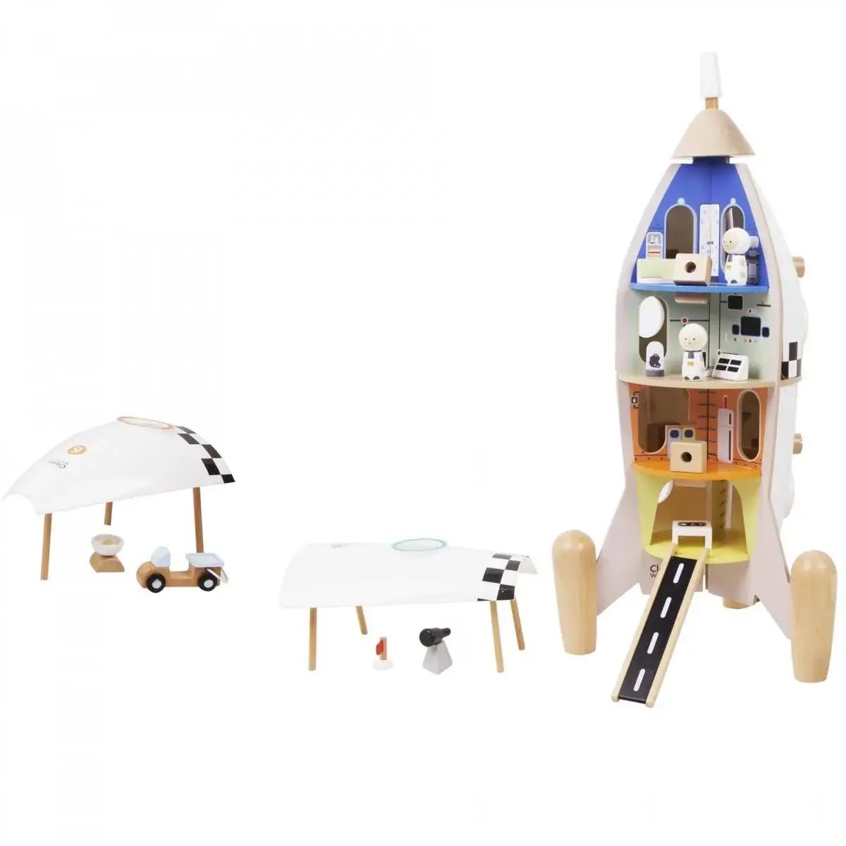 Wooden Rocket Ship by Classic World - Haliburtons & Co.