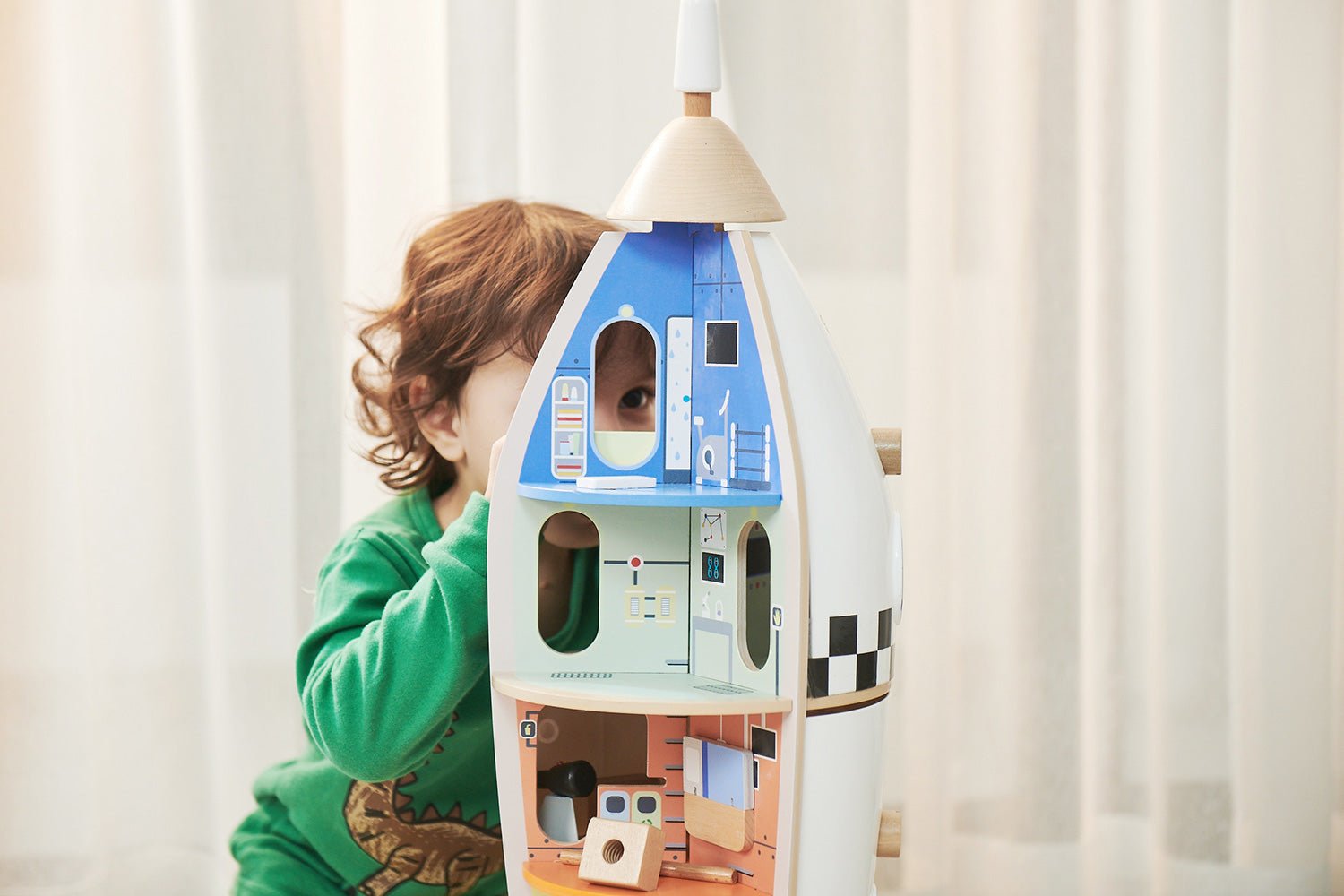 Wooden Rocket Ship by Classic World - Haliburtons & Co.